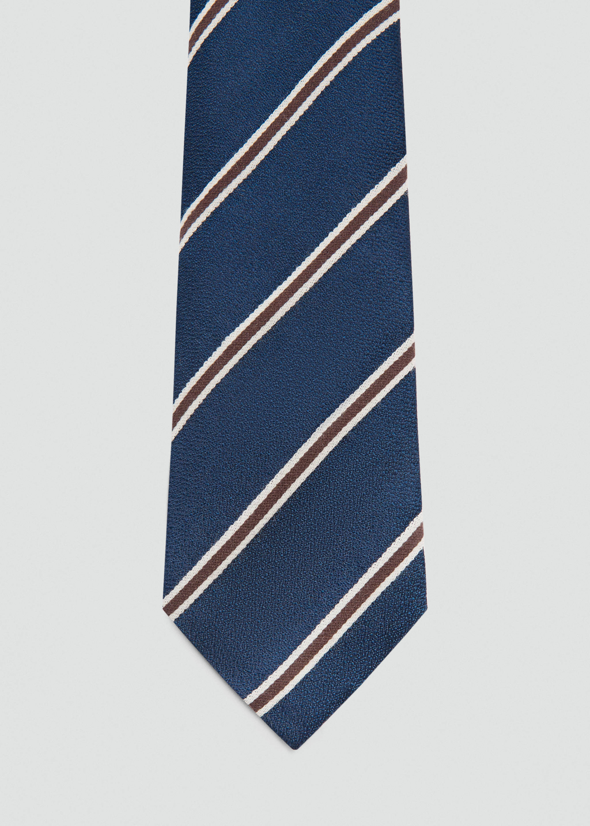 Striped silk cotton tie - null