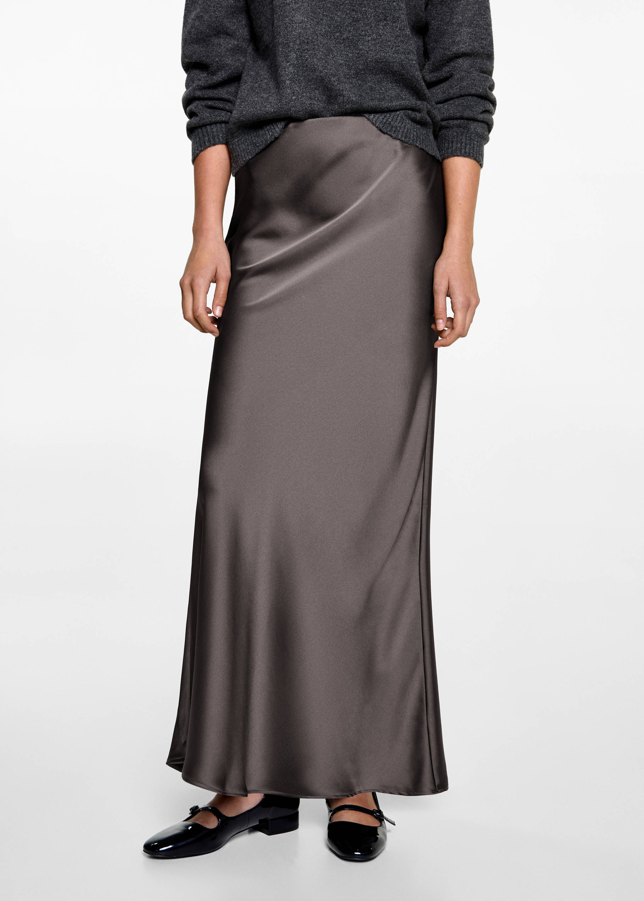 Satin long skirt - Medium plane