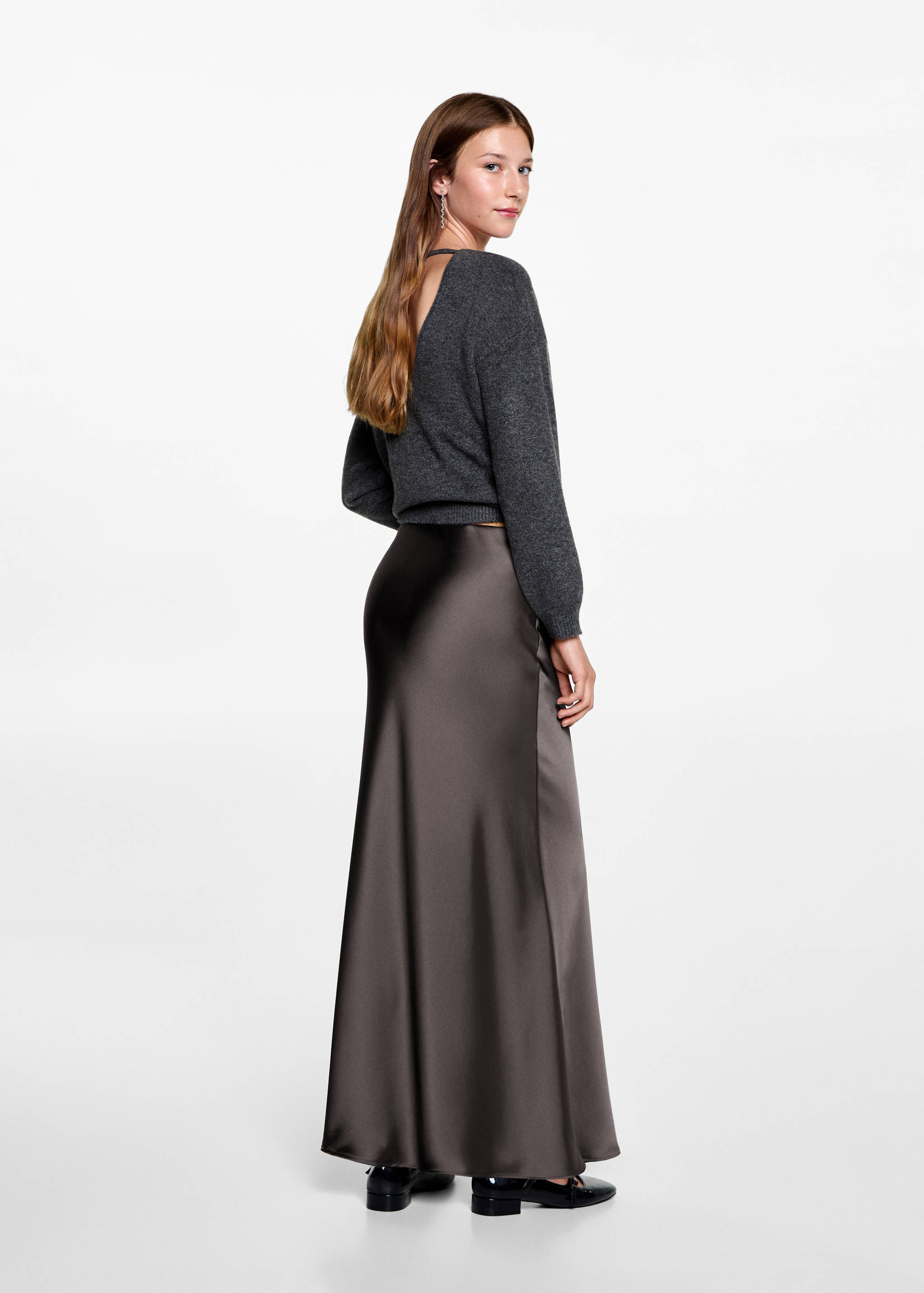 Satin long skirt - Reverse of the article