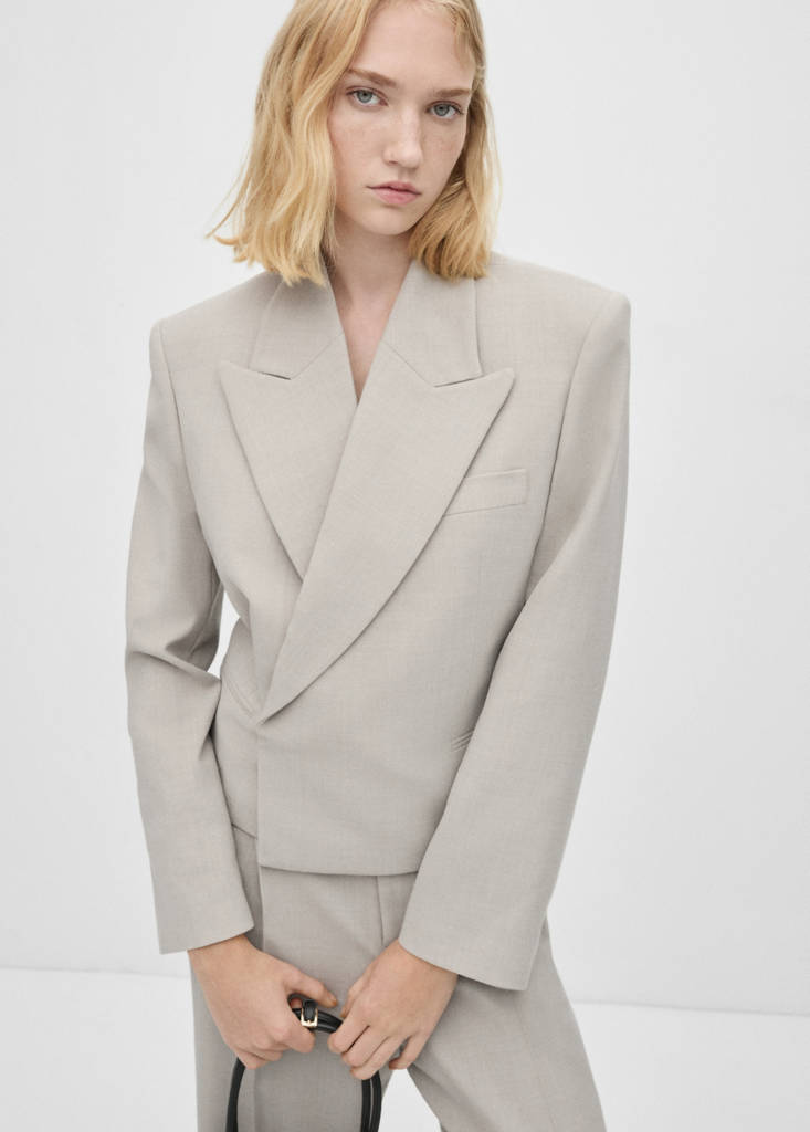 Double-breasted suit blazer