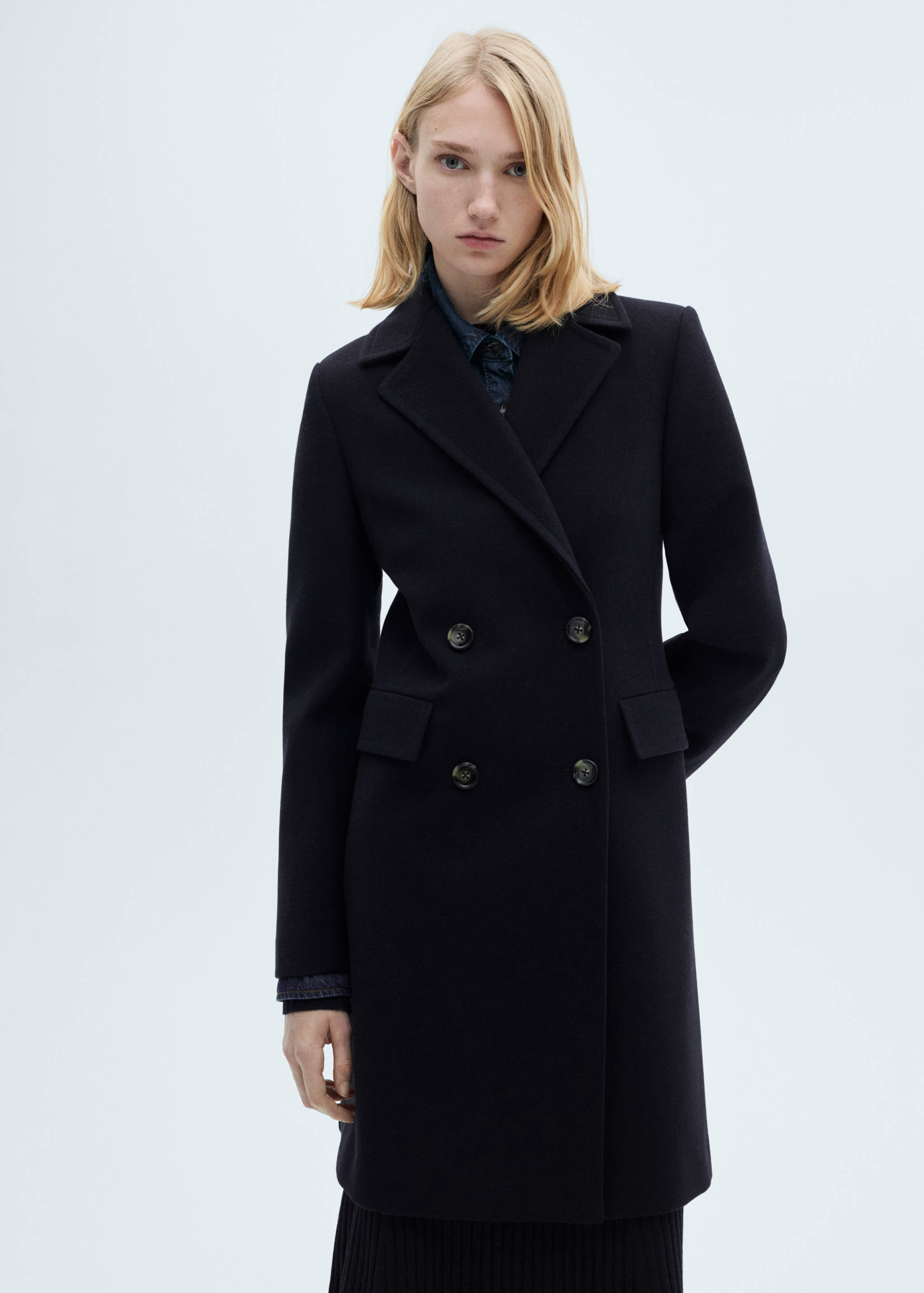 Double-breasted wool coat - Medium plane
