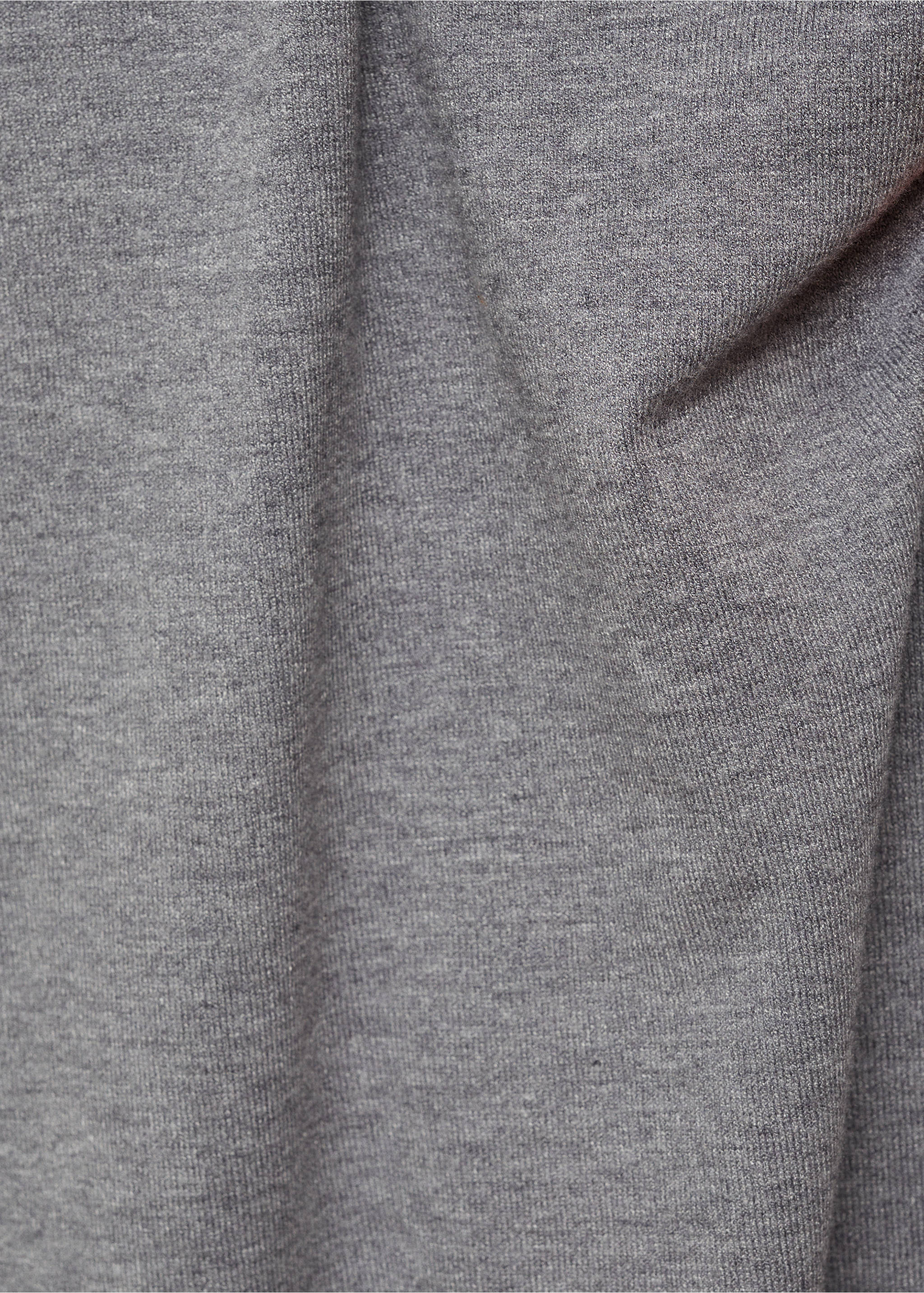 Perkins-neck knitted dress - Details of the article 8, Medium Heather Grey. Ref: 77026723-00.