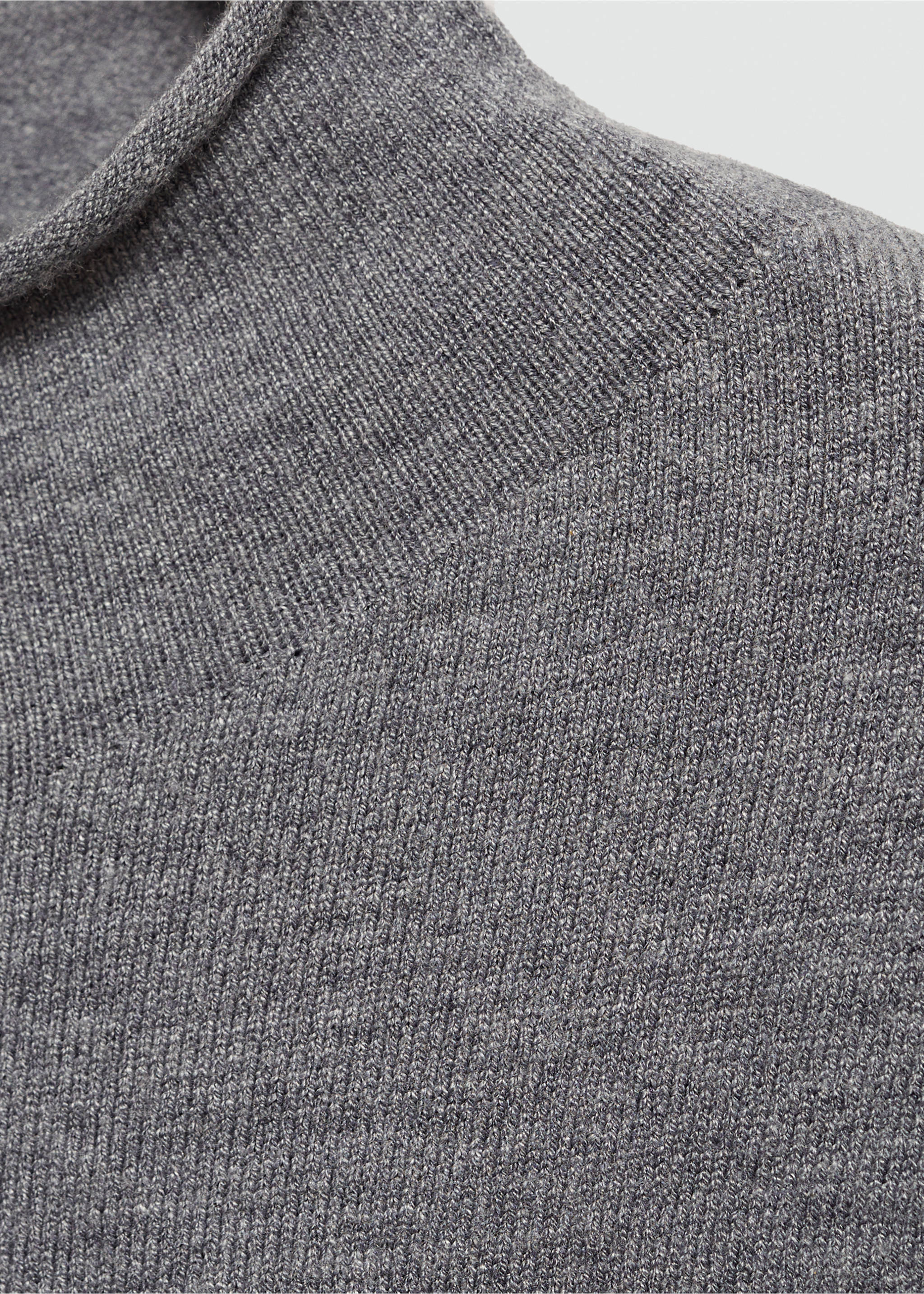 Perkins-neck knitted dress - Details of the article 0, Medium Heather Grey. Ref: 77026723-00.