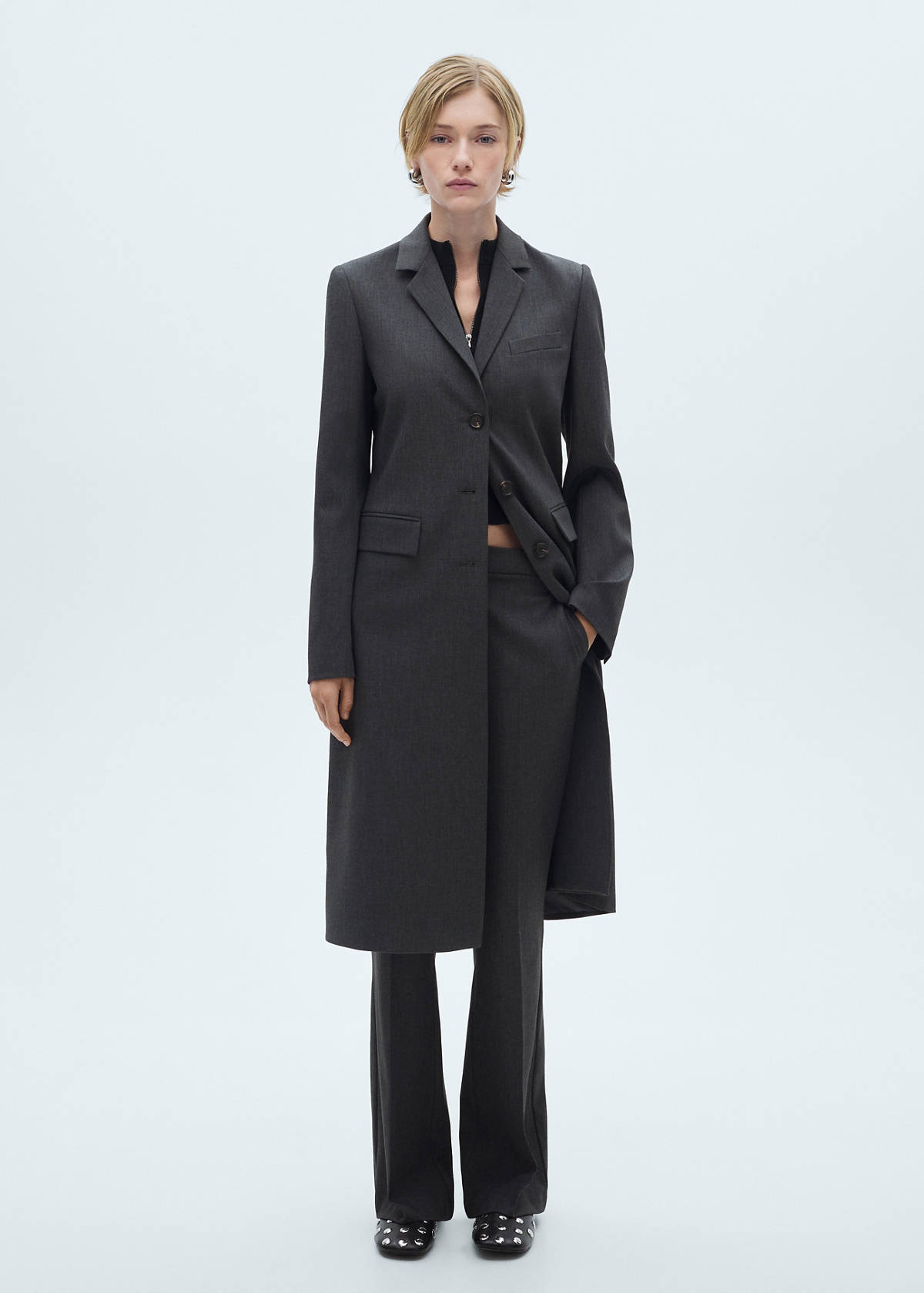 Flared suit trousers — Grey