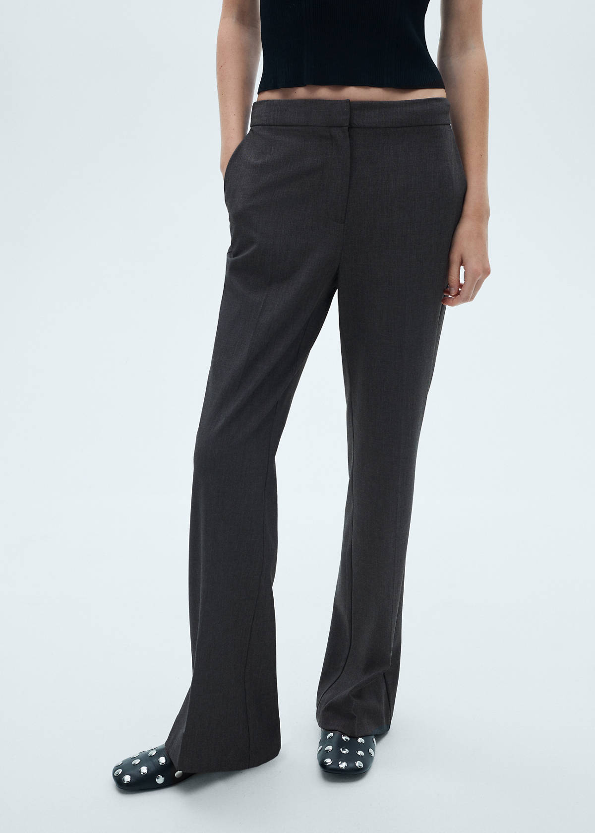 Flared suit trousers — Grey