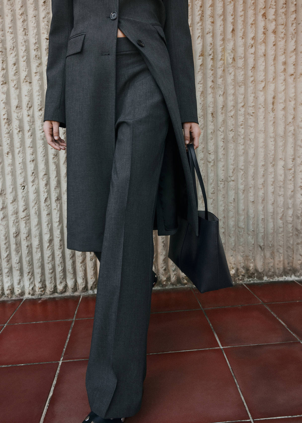 Flared suit trousers — Grey