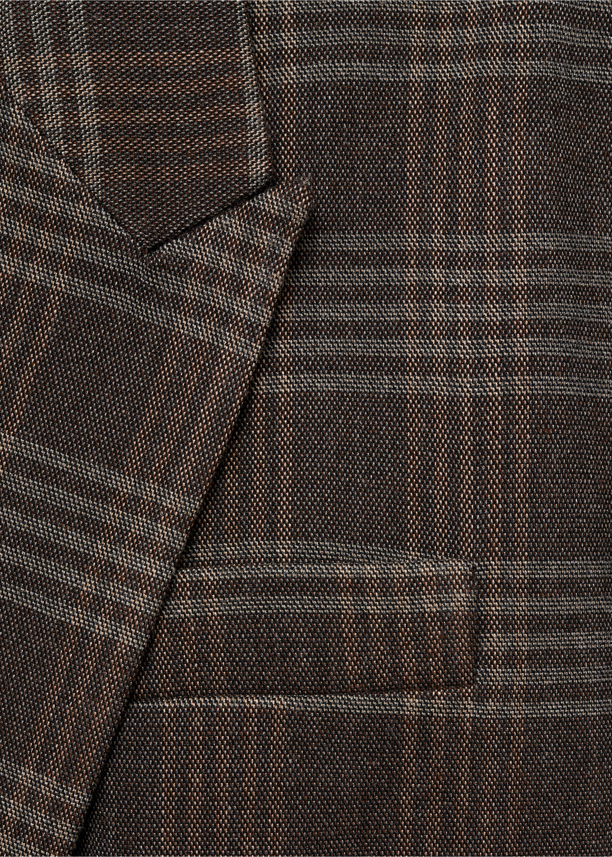Straight-fit check jacket - Details of the article 8, Brown. Ref: 77026727-00.