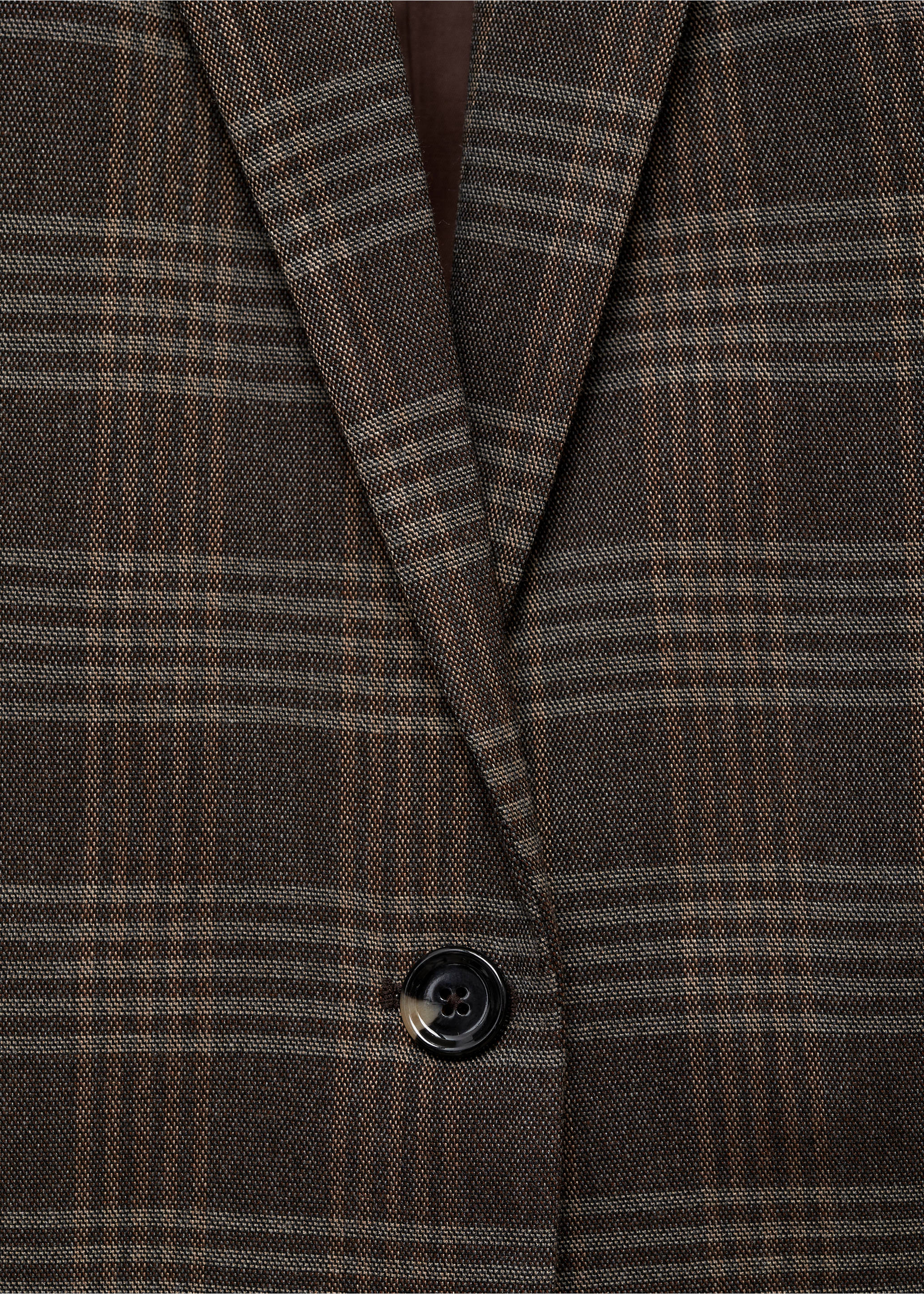 Straight-fit check jacket - Details of the article 0, Brown. Ref: 77026727-00.