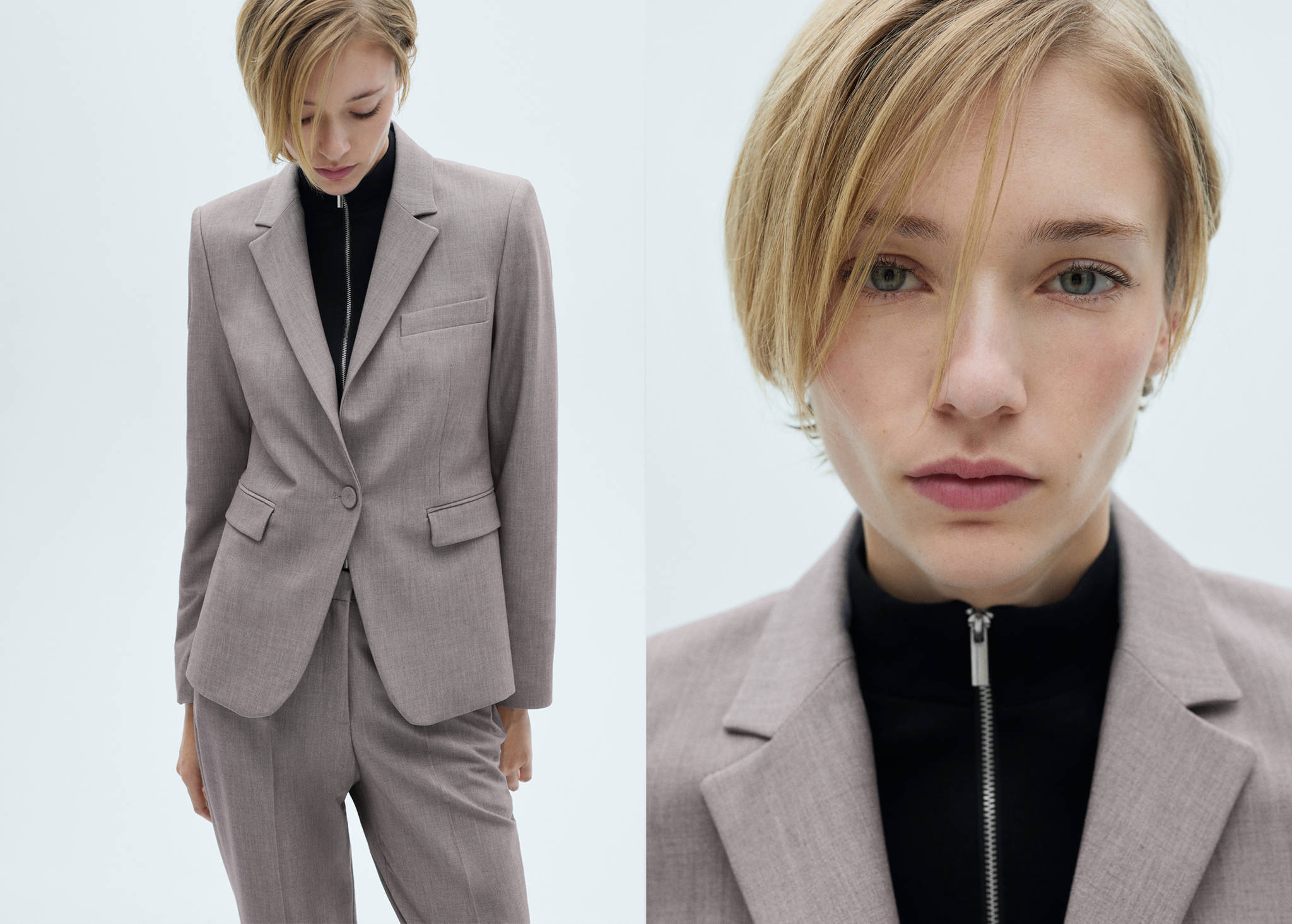 Straight-fit suit blazer - Panoramic plane