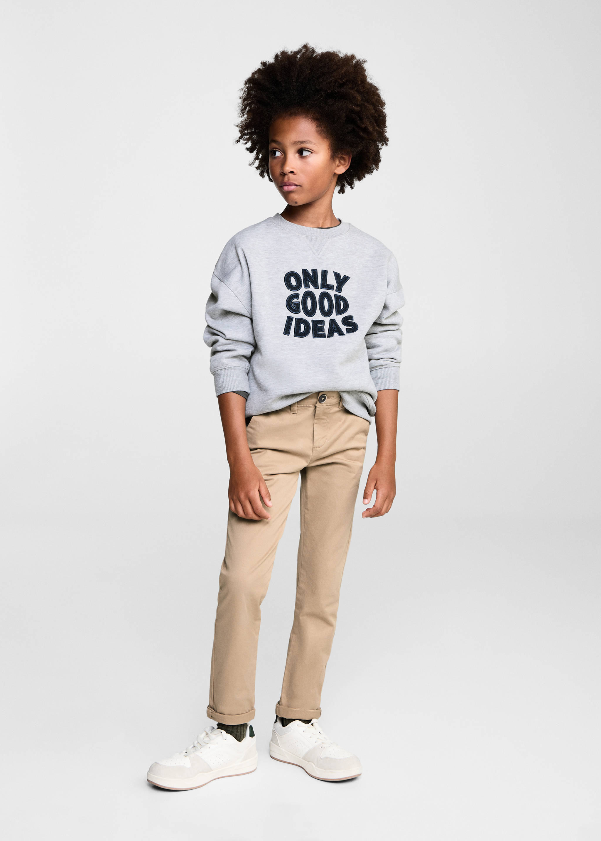 Embroidered detail cotton sweatshirt - General plane