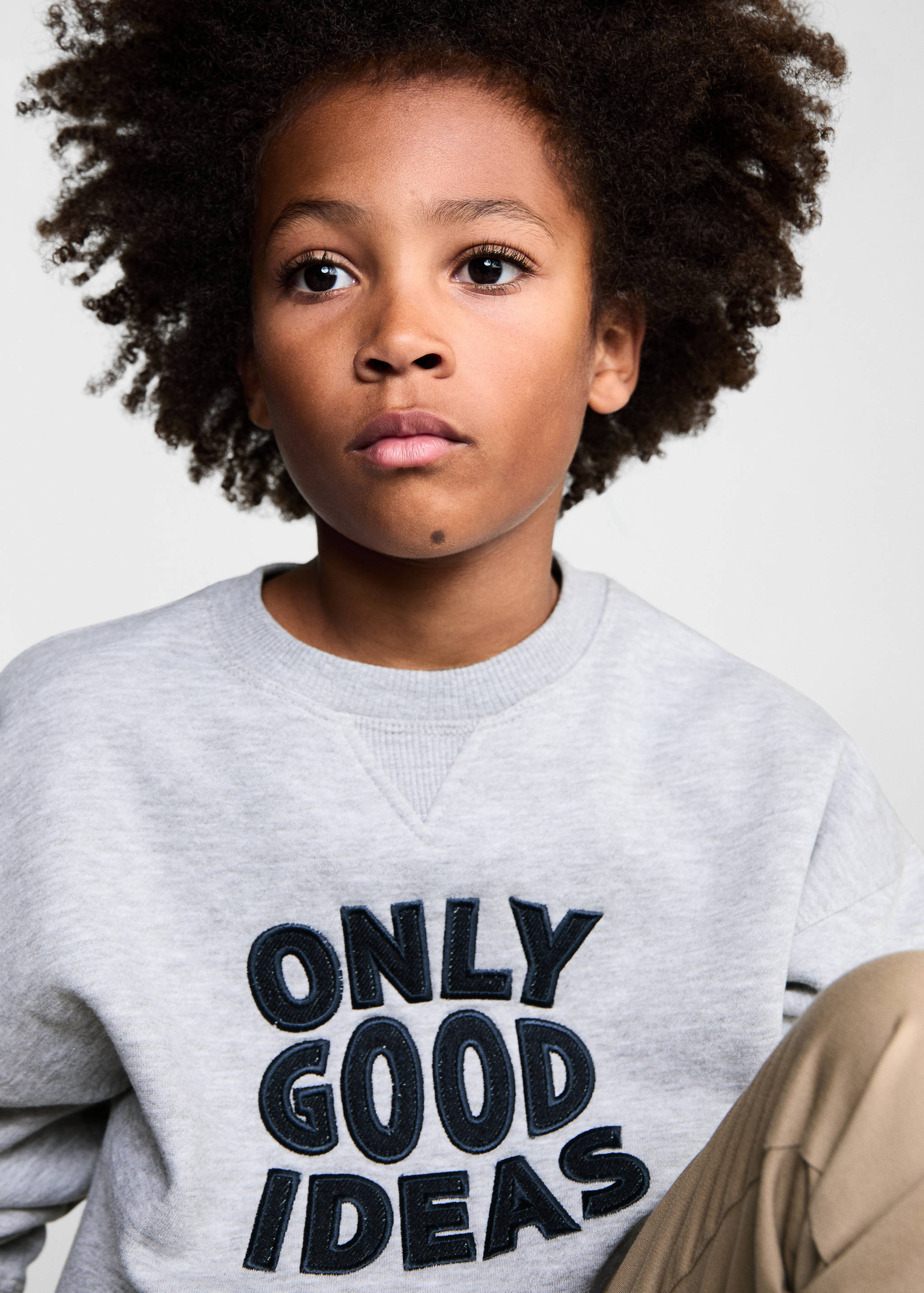 Embroidered detail cotton sweatshirt - Details of the article 1