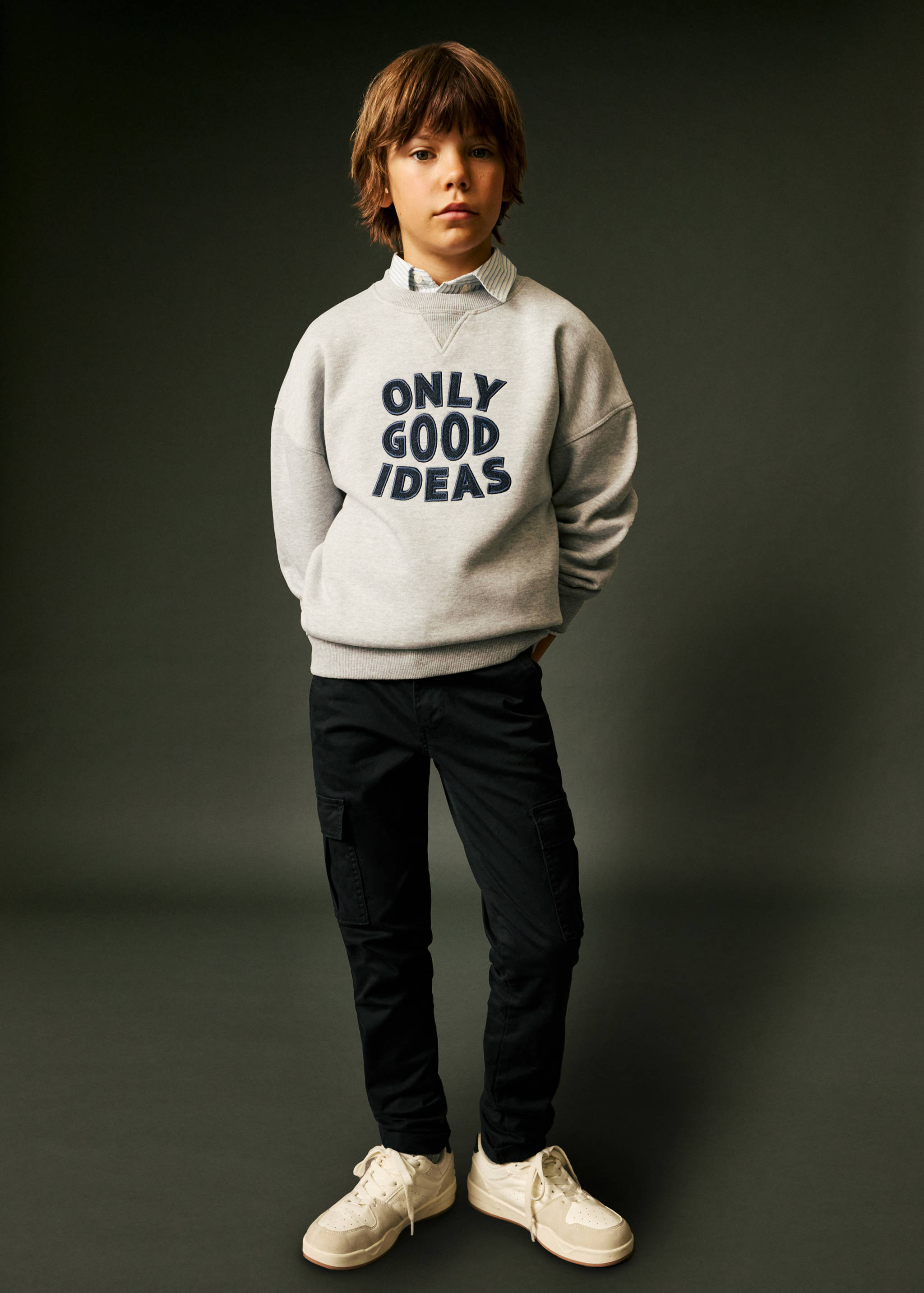 Embroidered detail cotton sweatshirt - Details of the article 6