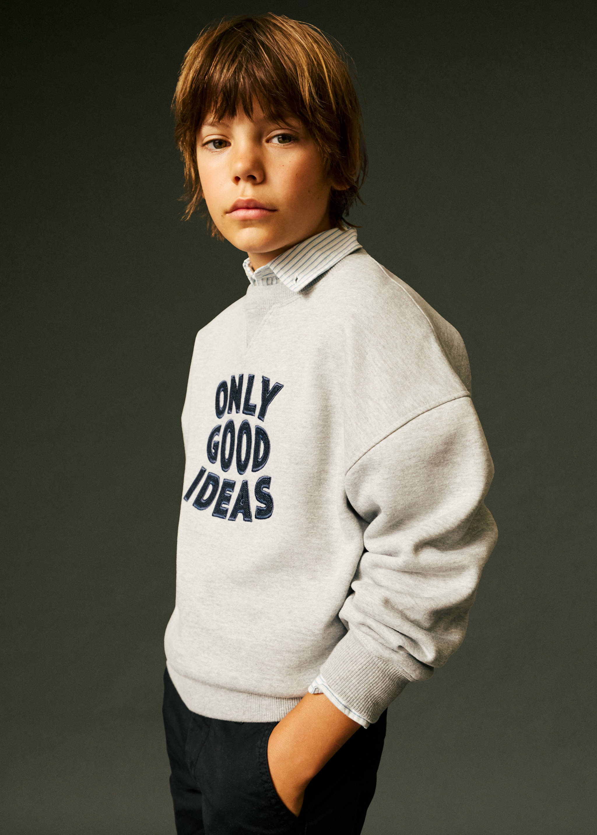 Embroidered detail cotton sweatshirt - Details of the article 5