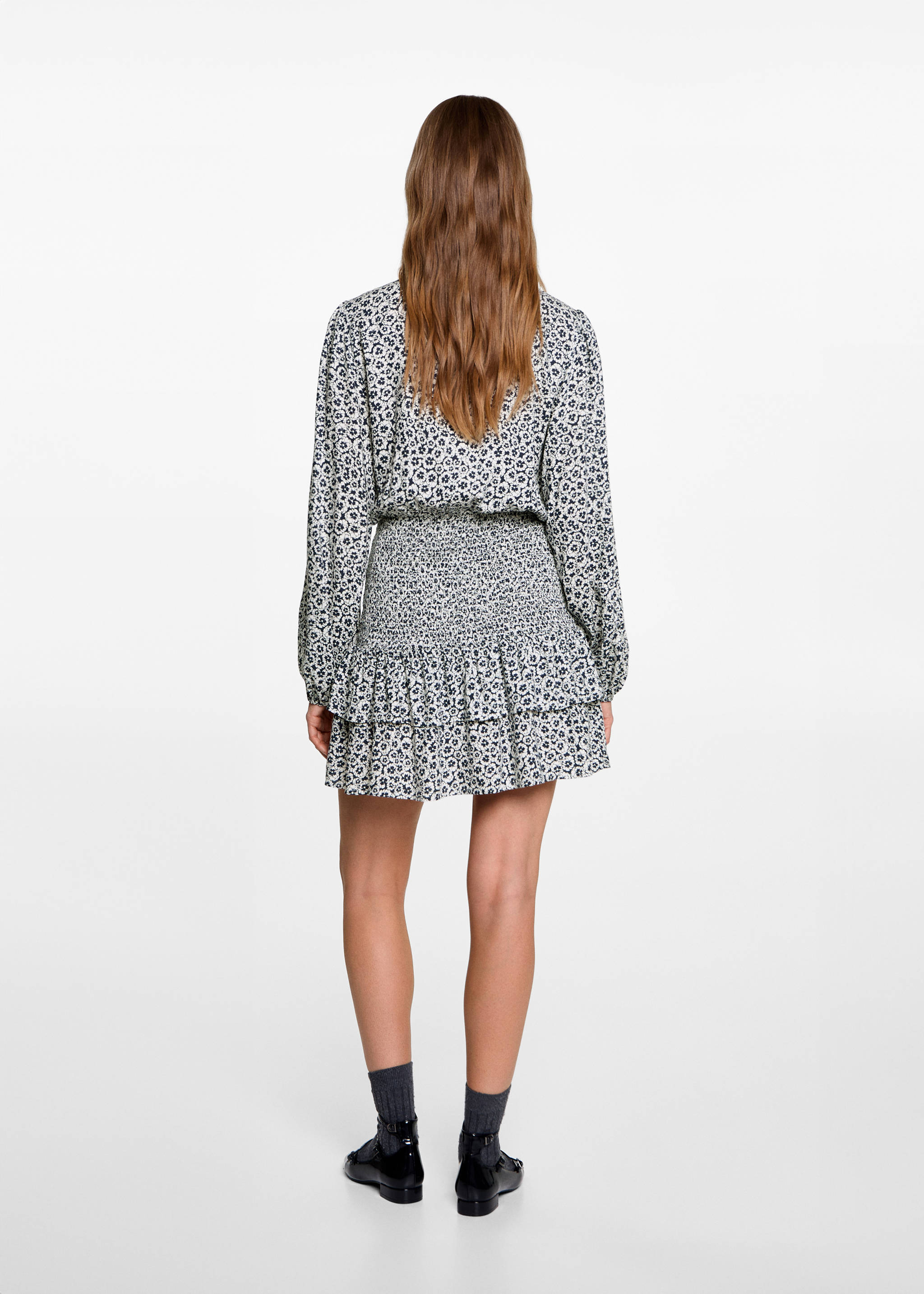 Ruffled floral print dress - Reverse of the article