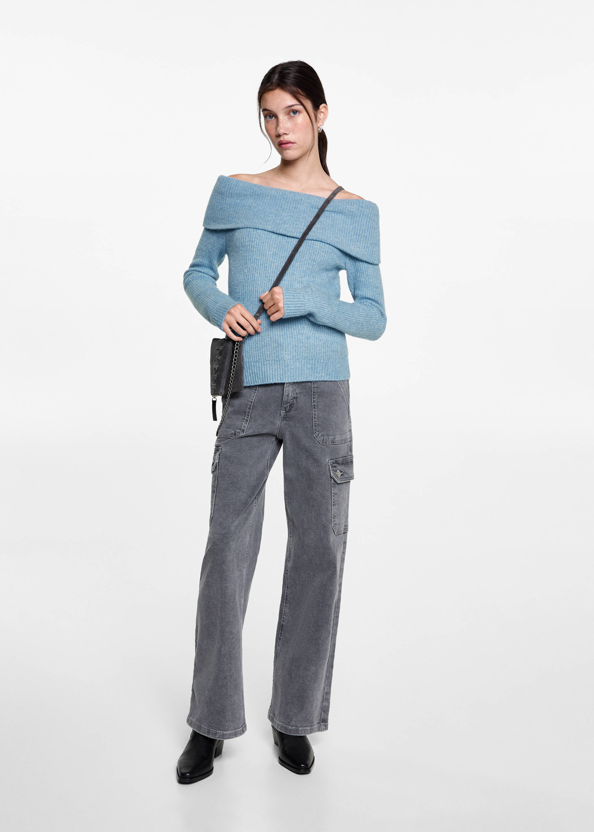 Jersey punto hombros descubiertos - Plano general