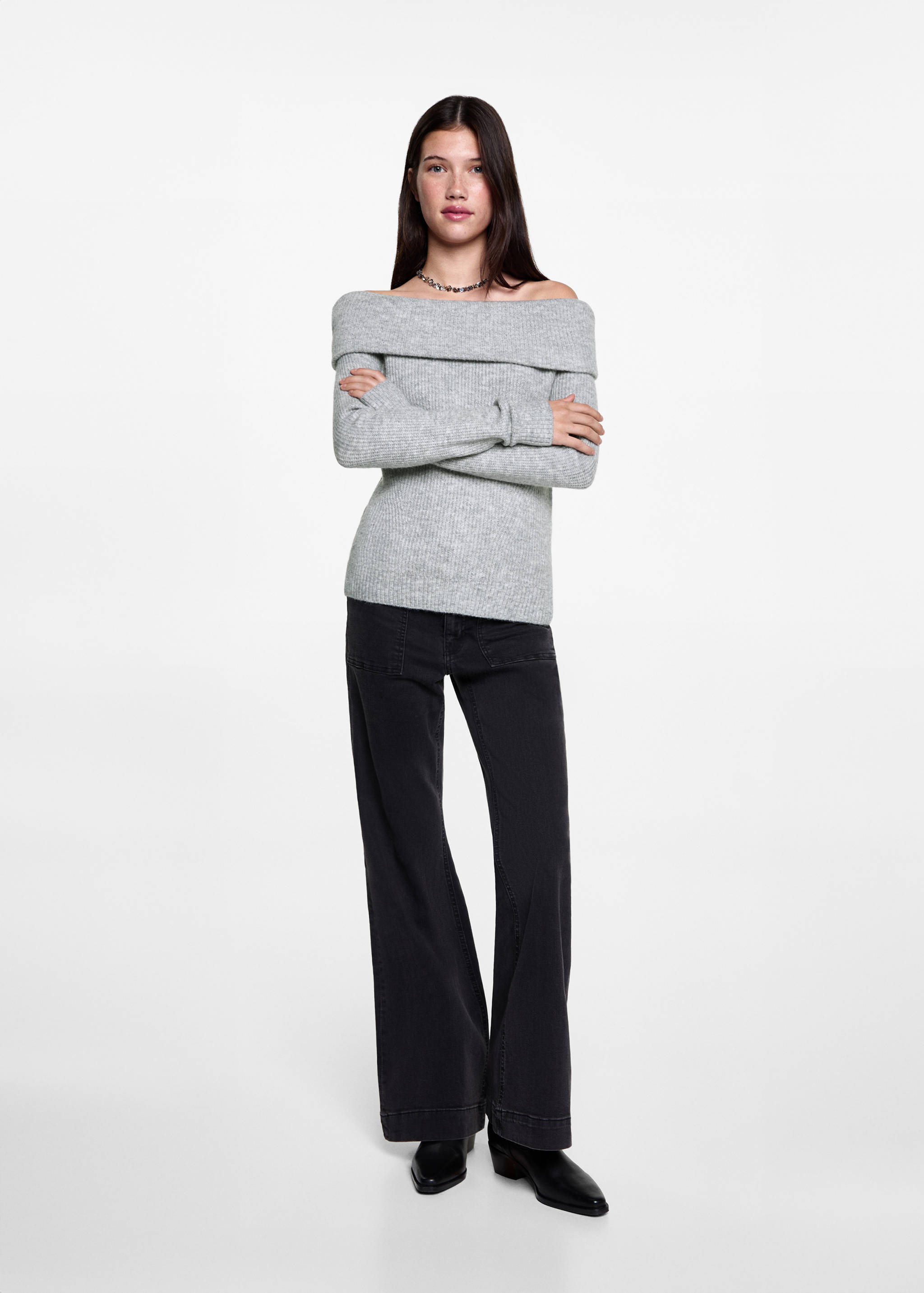 Jersey punto hombros descubiertos - Plano general