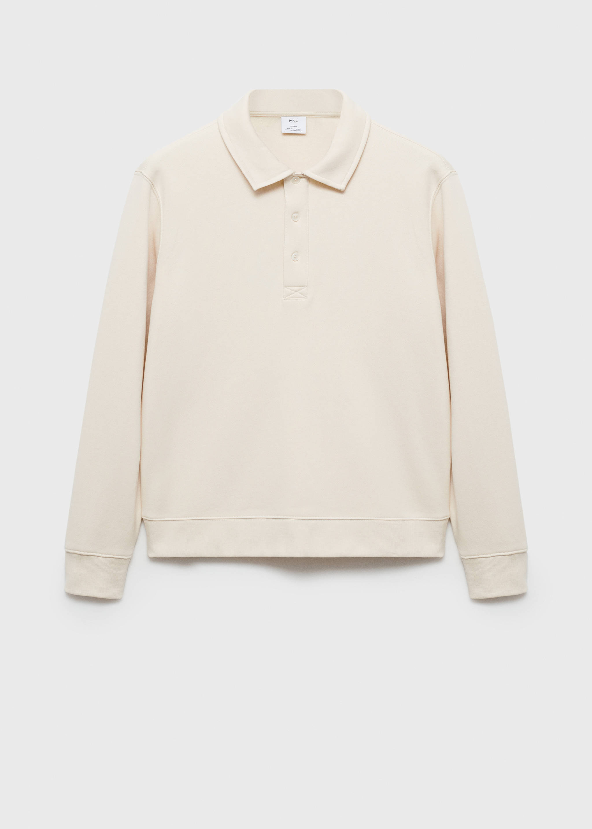 Cotton-blend polo sweatshirt - Article without model