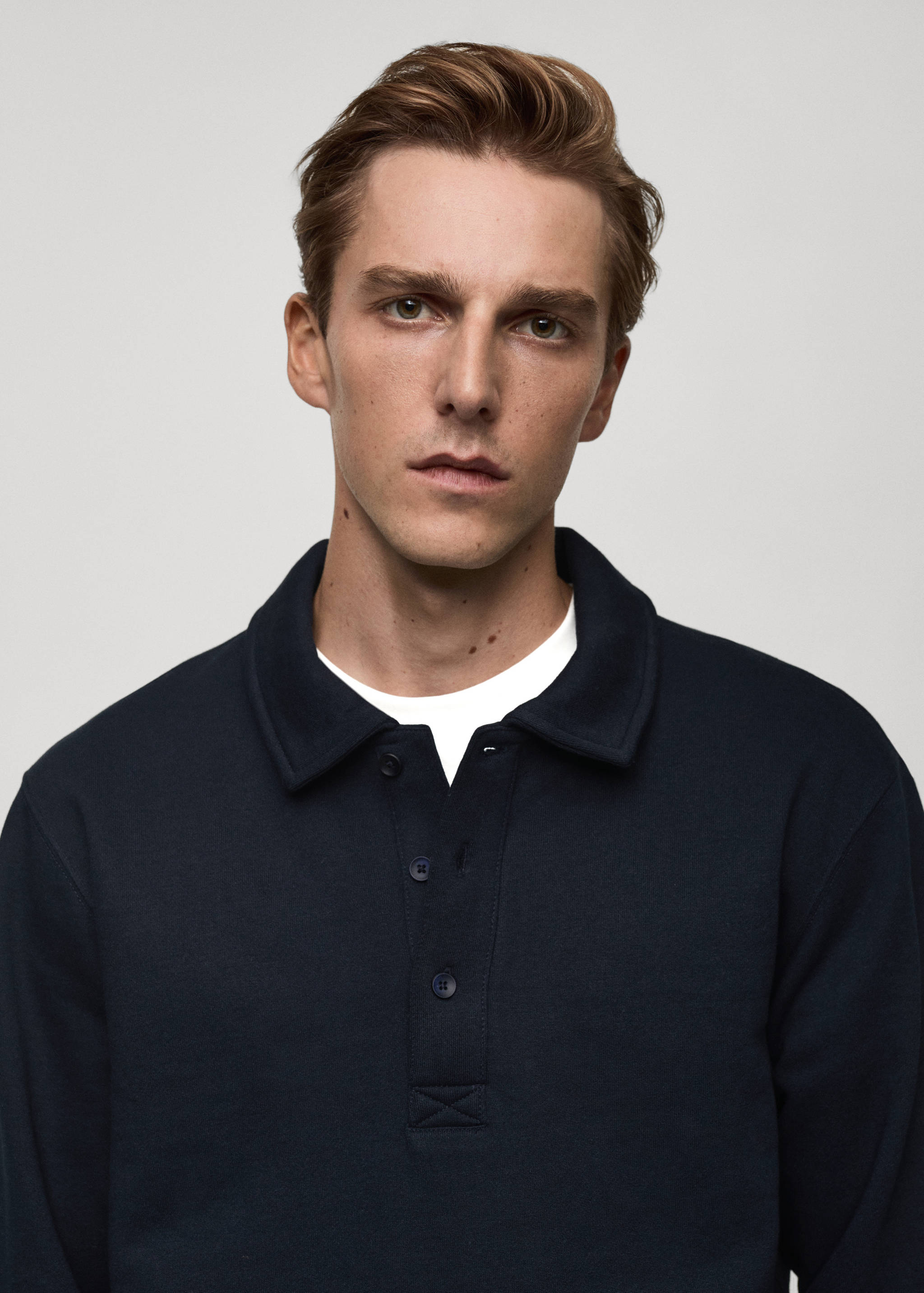 Sweat-shirt polo coton mélangé - Détail de l'article 1