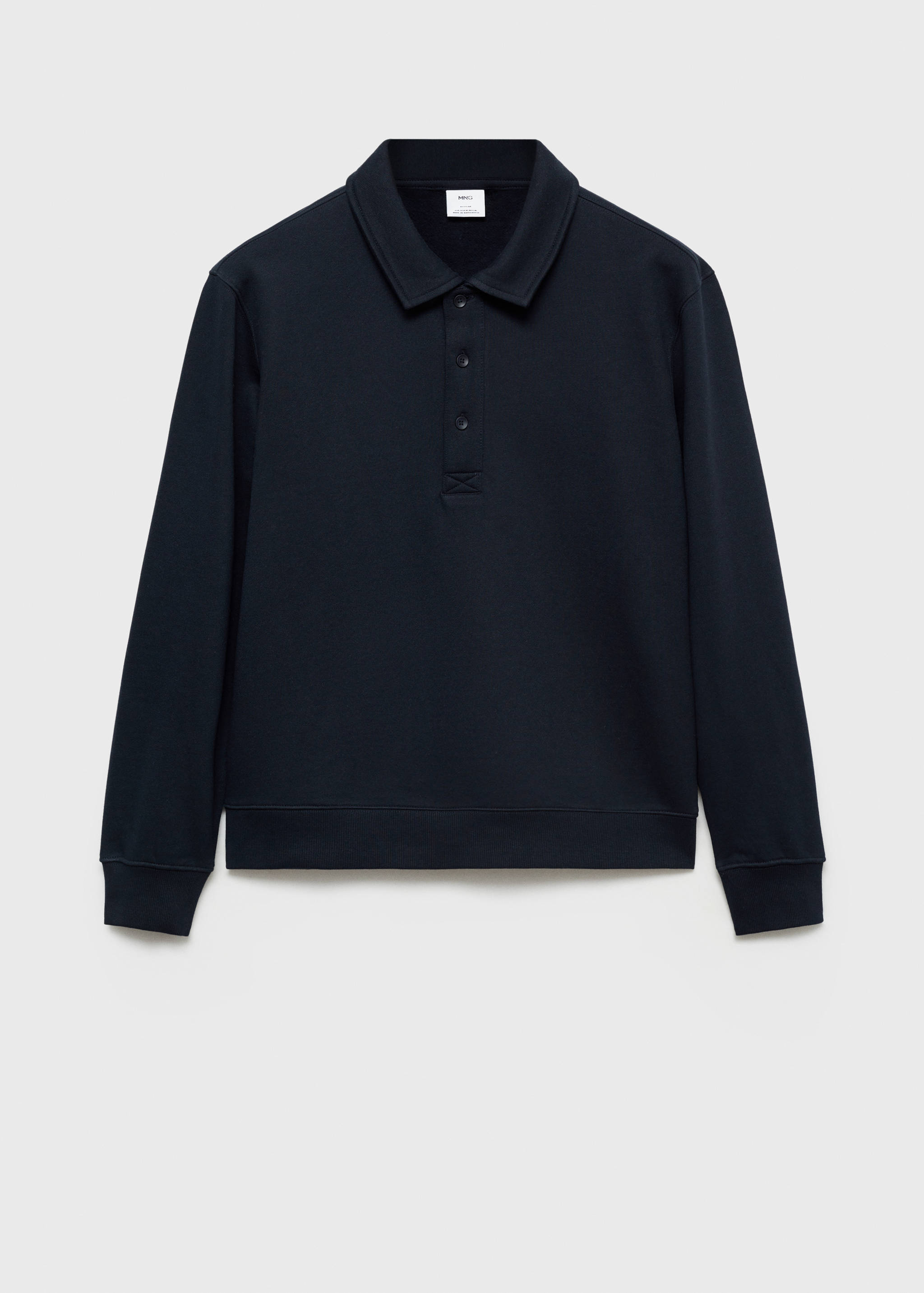Cotton-blend polo sweatshirt - Article without model