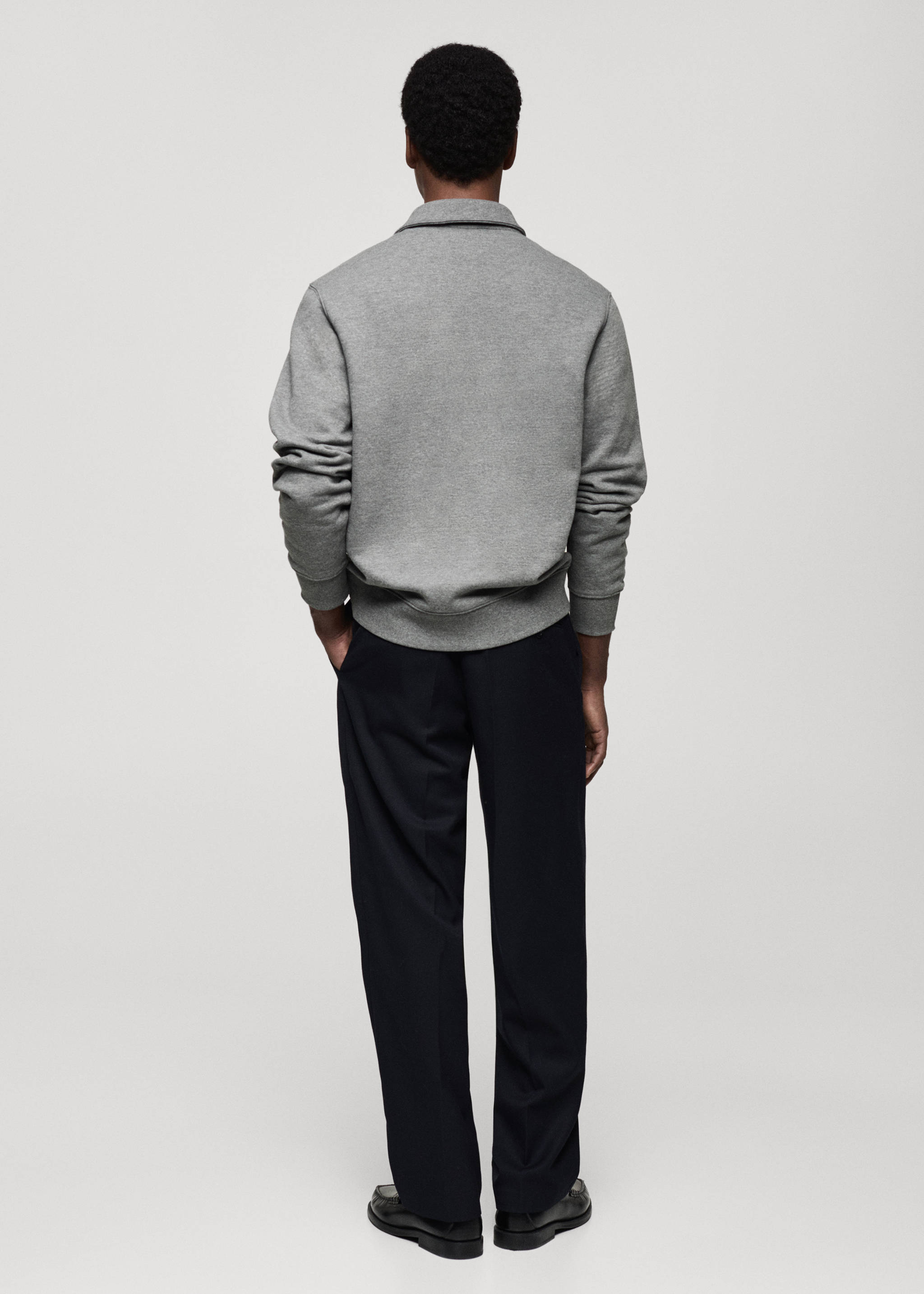 Sweat-shirt polo coton mélangé - Verso de l’article