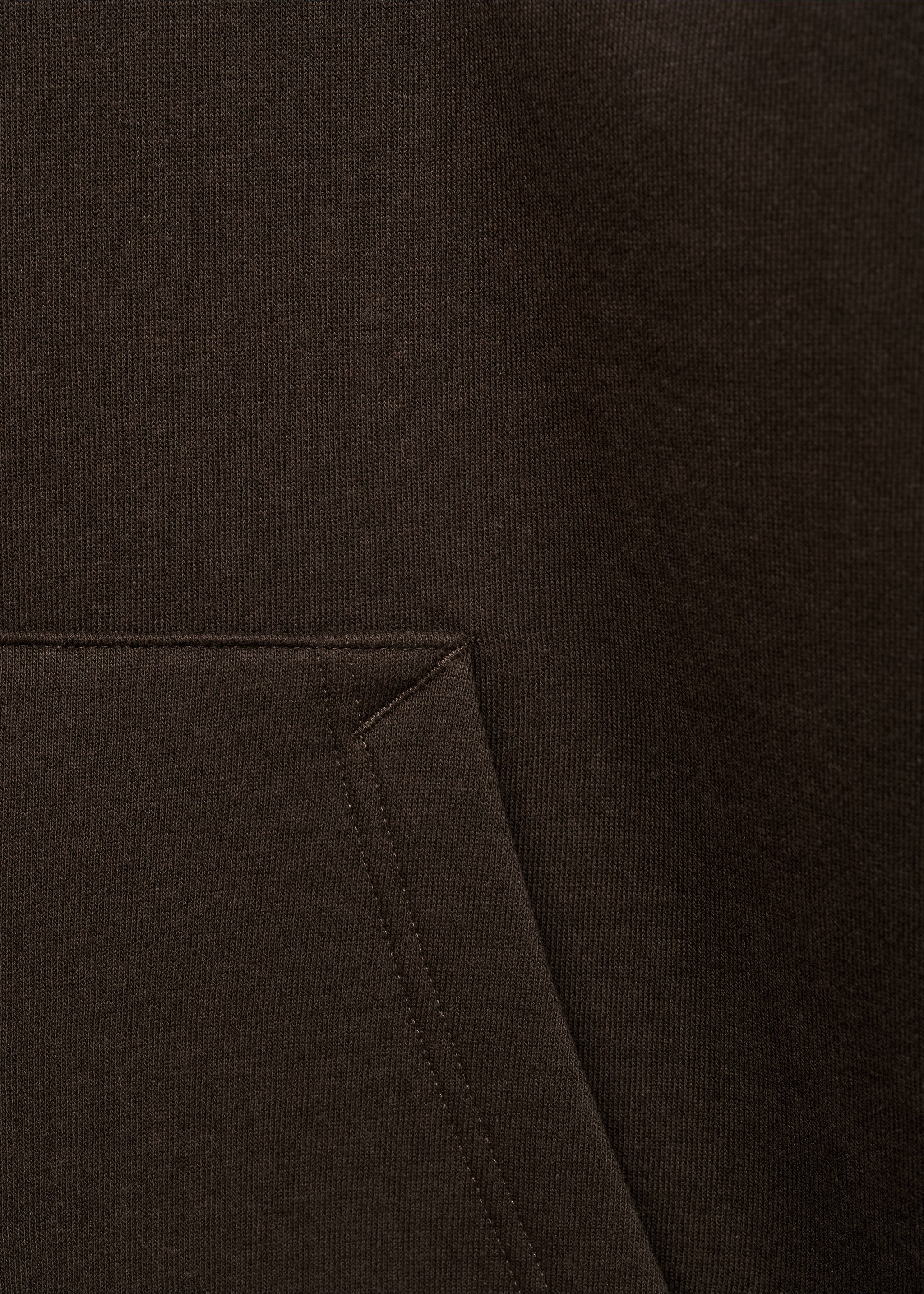 Dark brown sweatshirt pocket detail, Chocolate. Ref: 77027115-00.