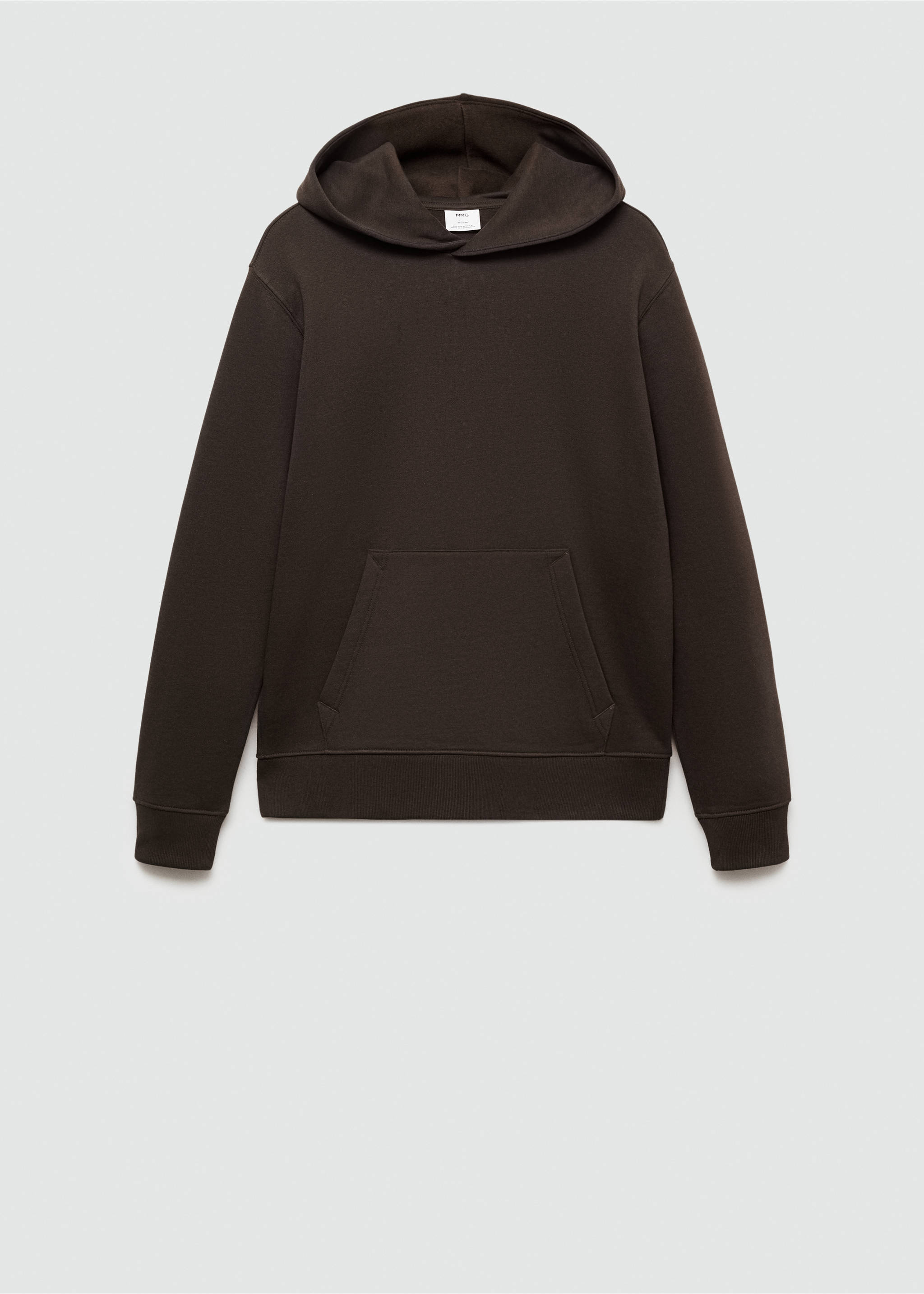 Dark brown hooded sweatshirt with a kangaroo pocket., Chocolate. Ref: 77027115-00.