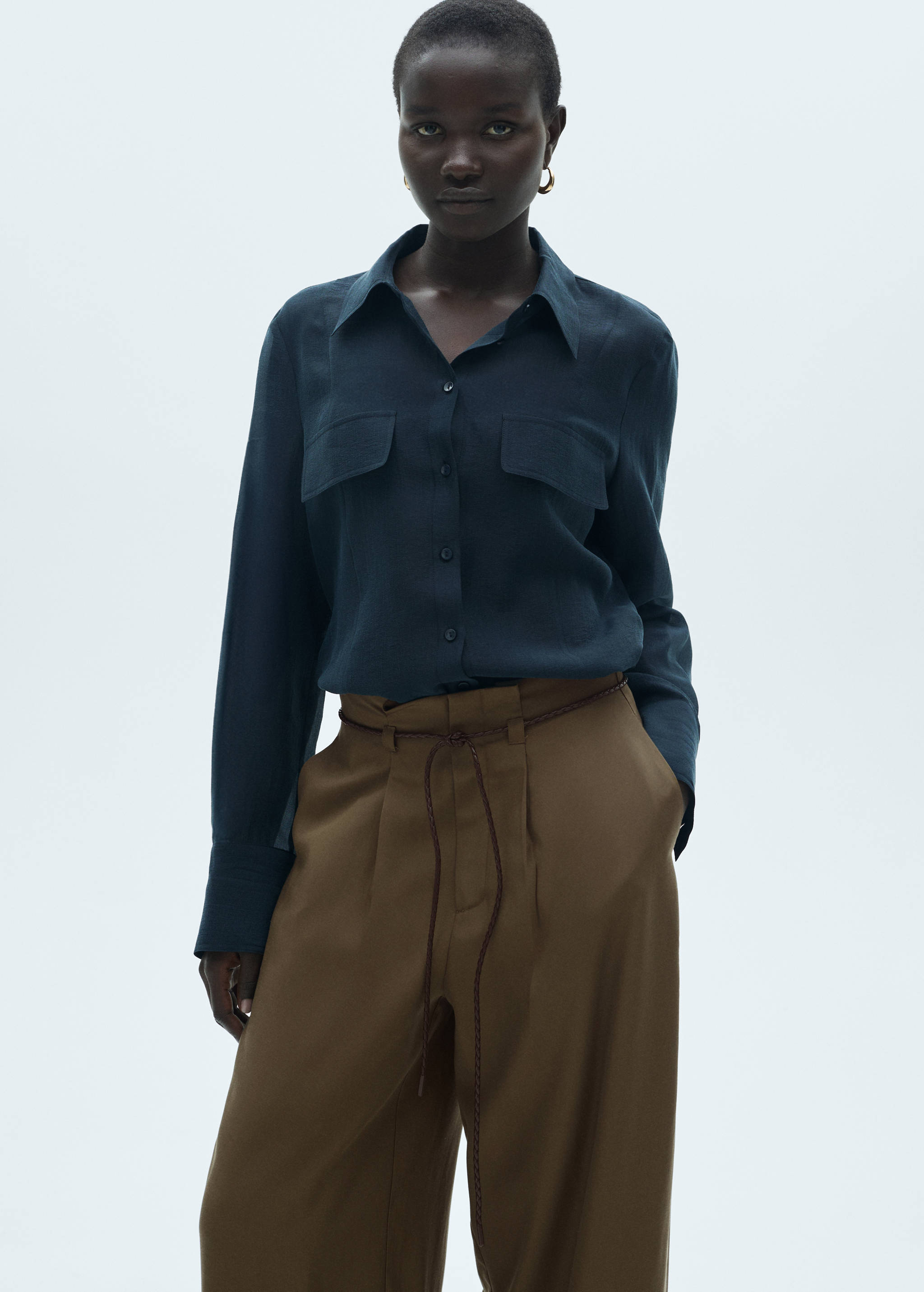 Pantalon Lyocell cordon de serrage - Plan moyen