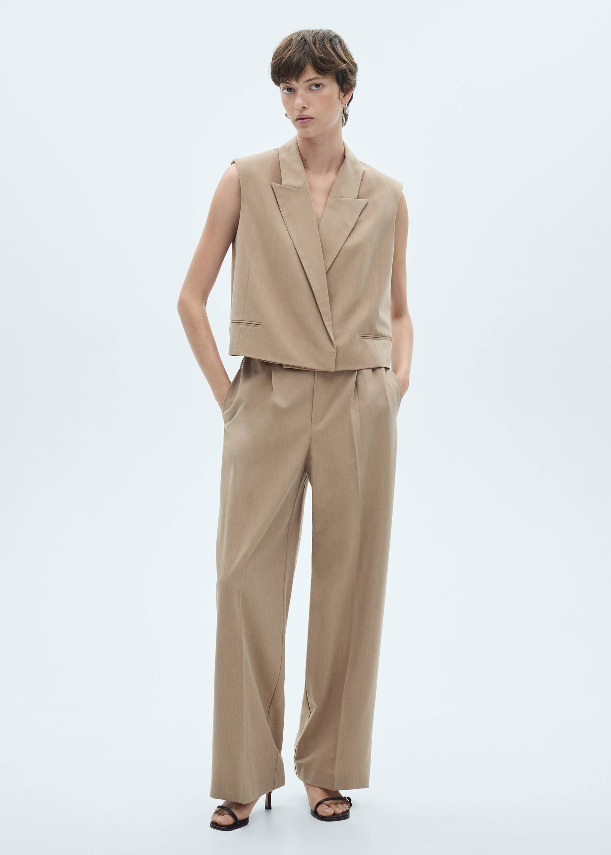 Elastic waist suit pants - General plane