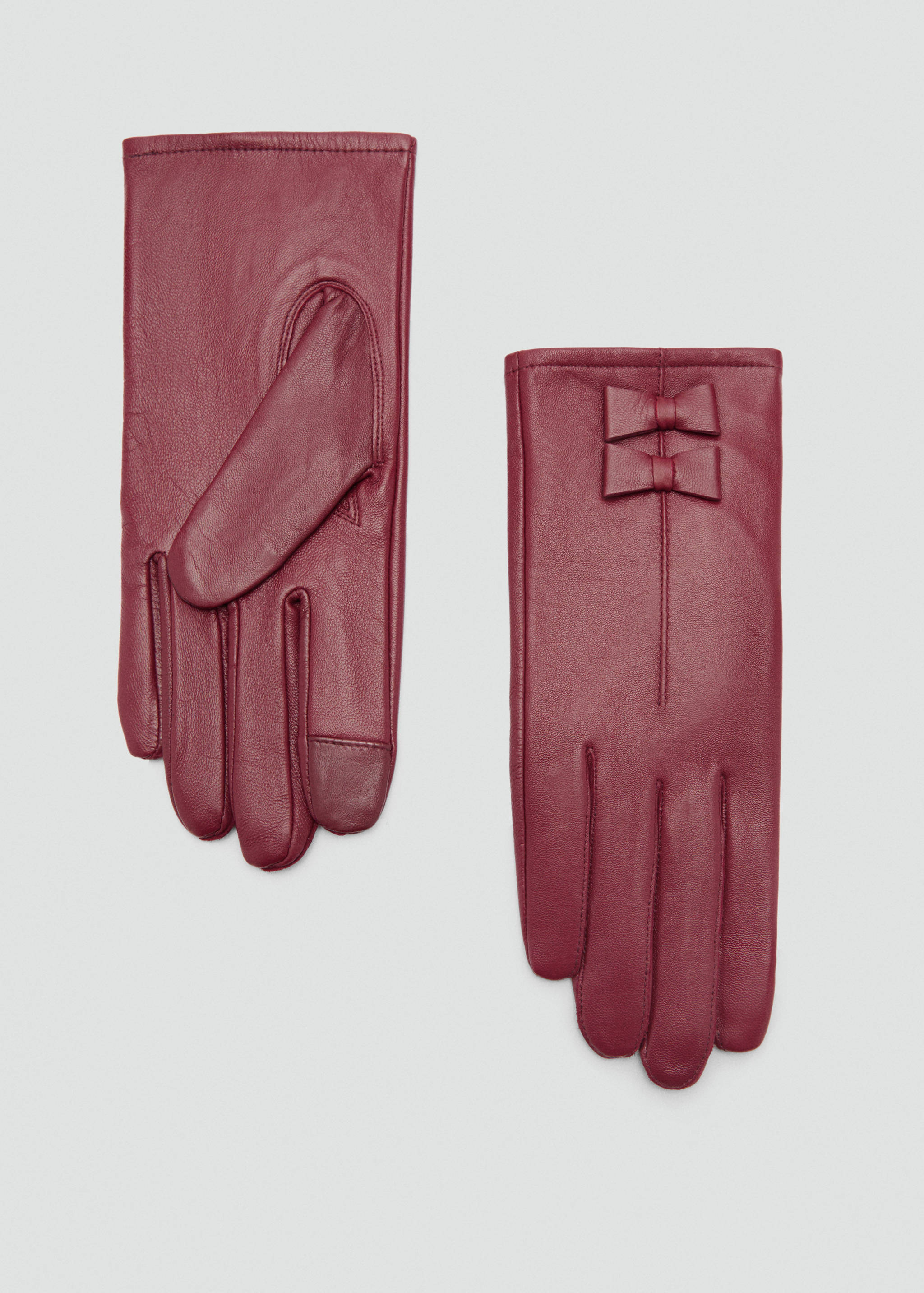 Leather gloves with bow detail - Article without model