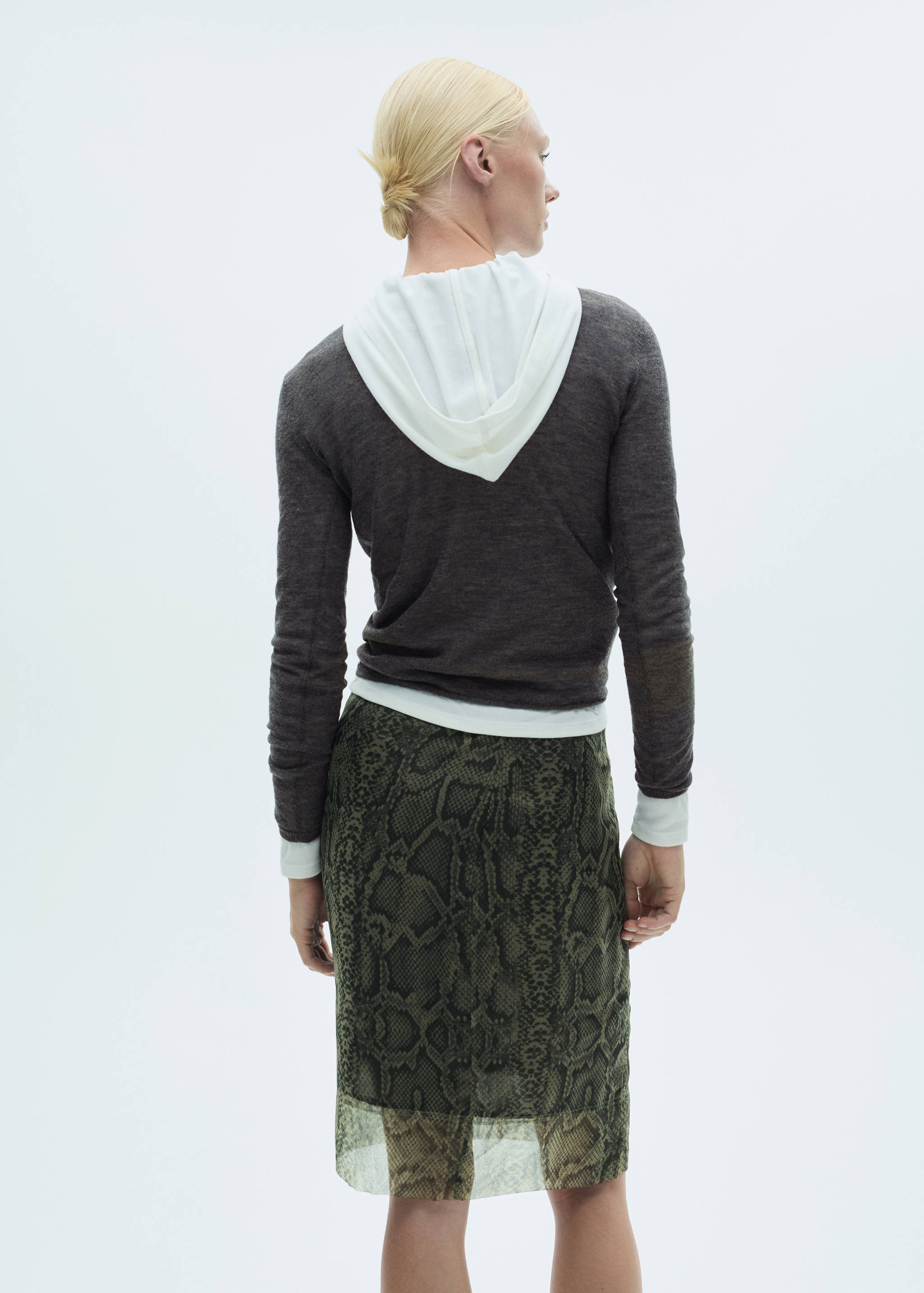 Fine-knit sweater with perkins neck - Reverse of the article