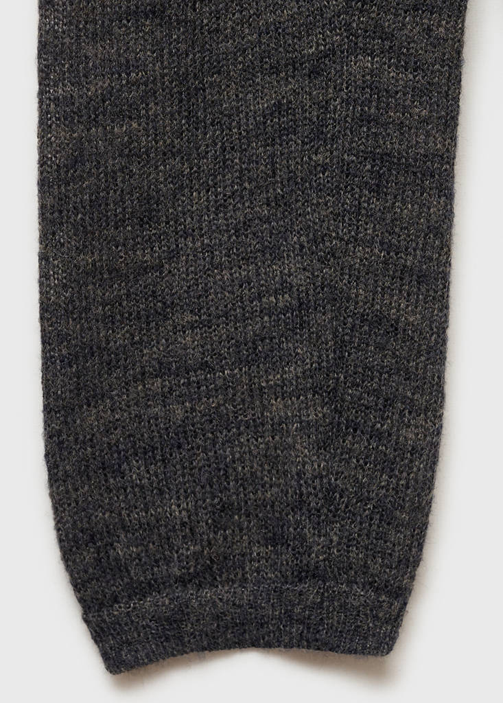 Fine-knit sweater with perkins neck — Charcoal