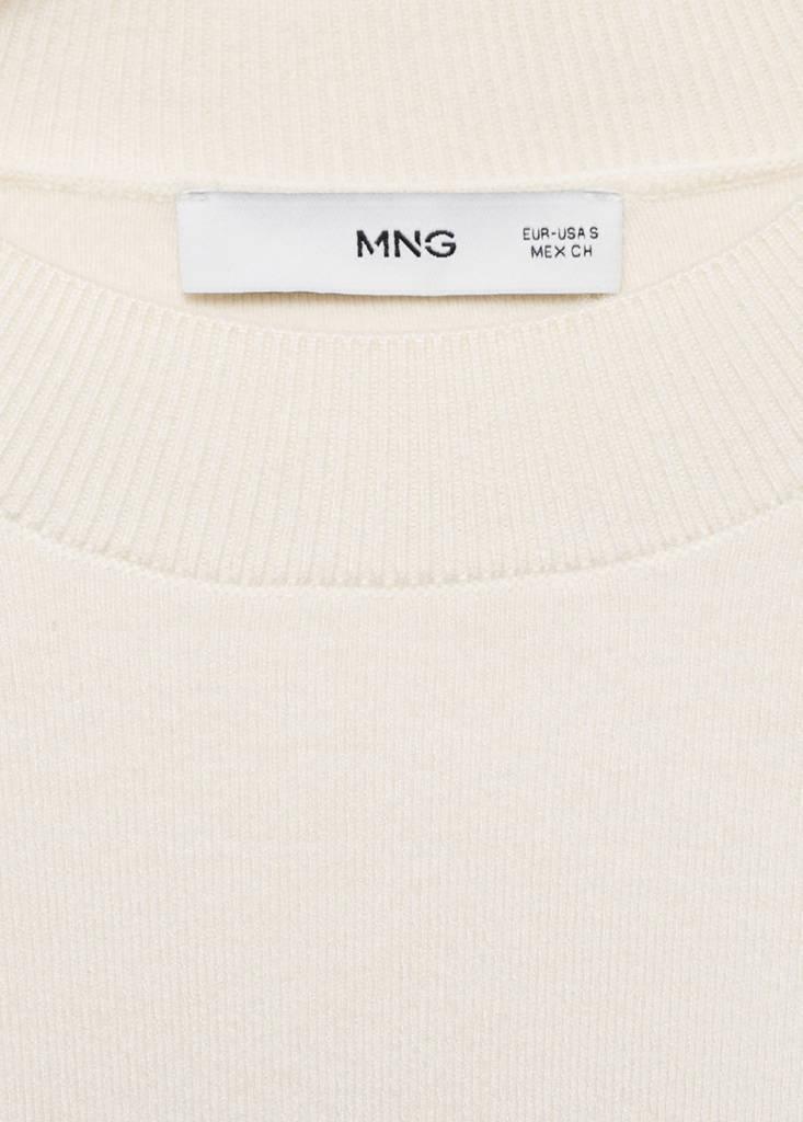 Two-tone sweater with perkins neck — Black