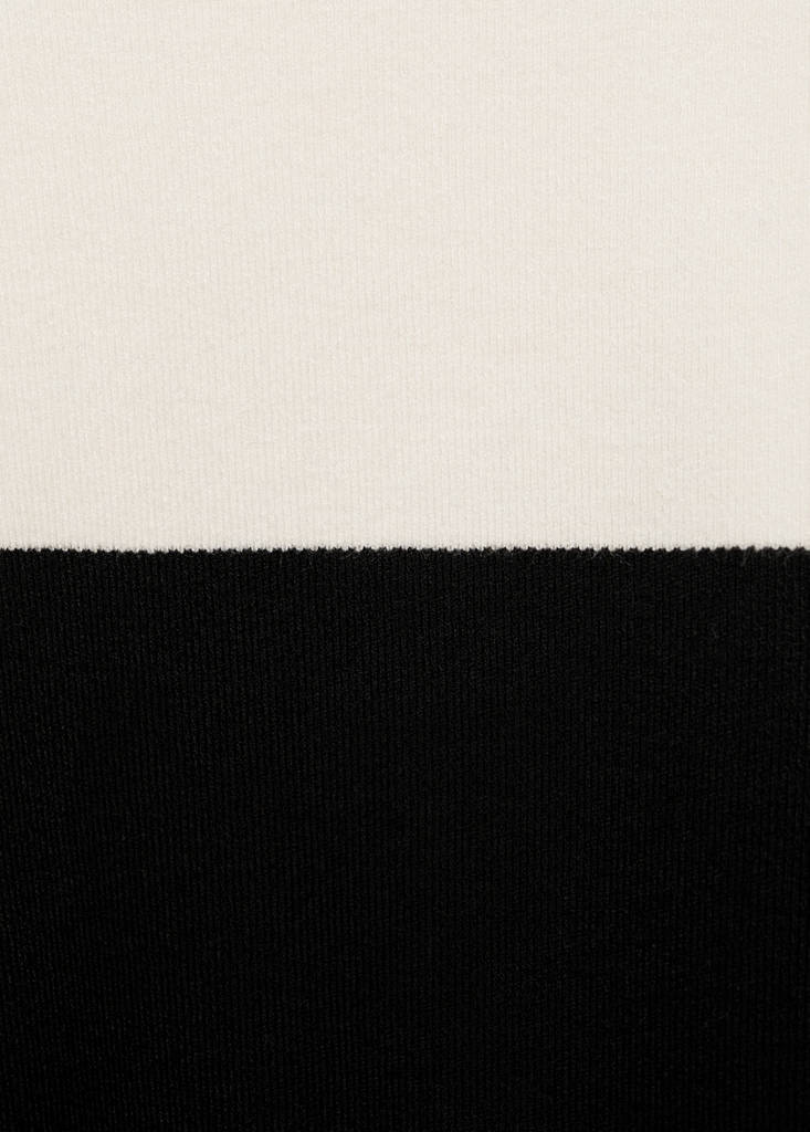 Two-tone sweater with perkins neck — Black