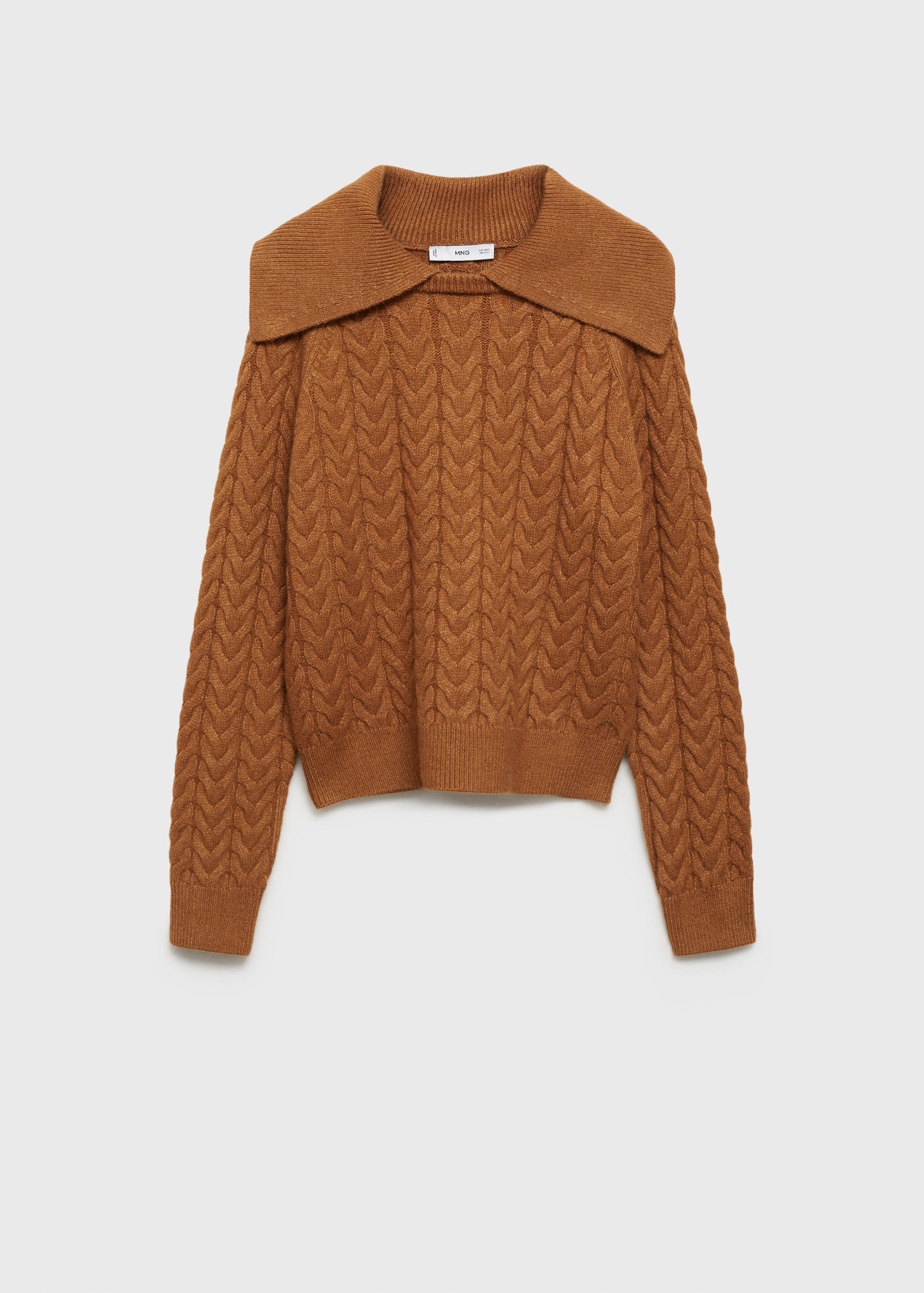 Braided sweater with lapel collar - Article without model