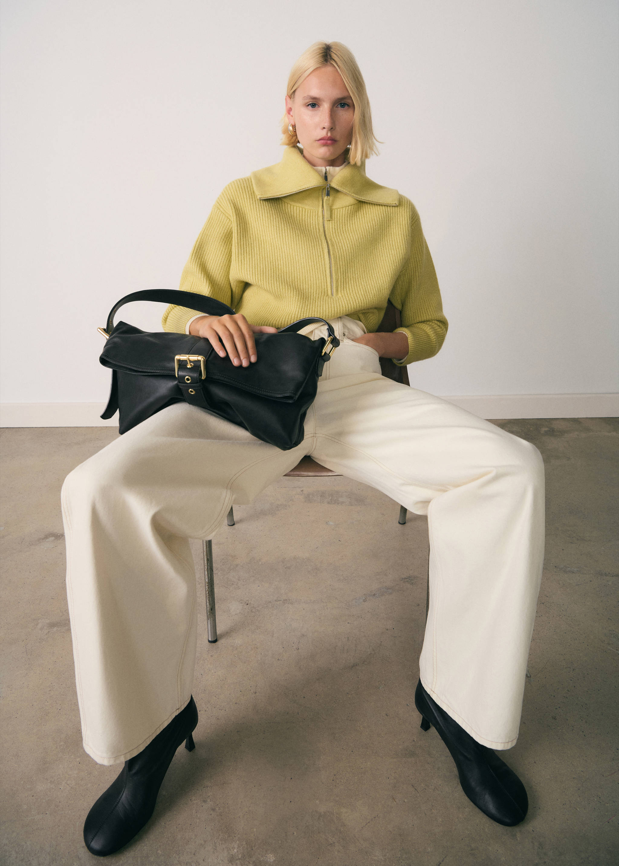 拉链领连身裤 - null