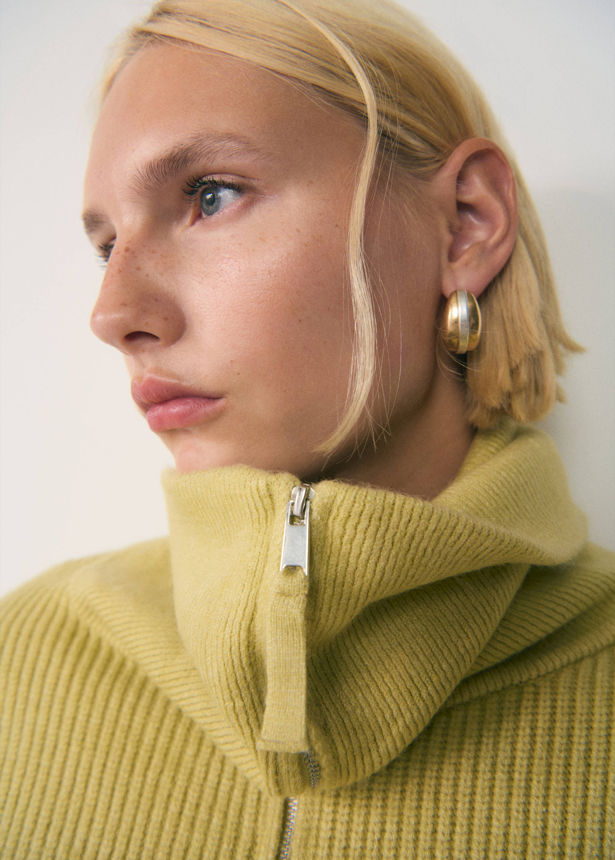 拉链领连身裤 - null