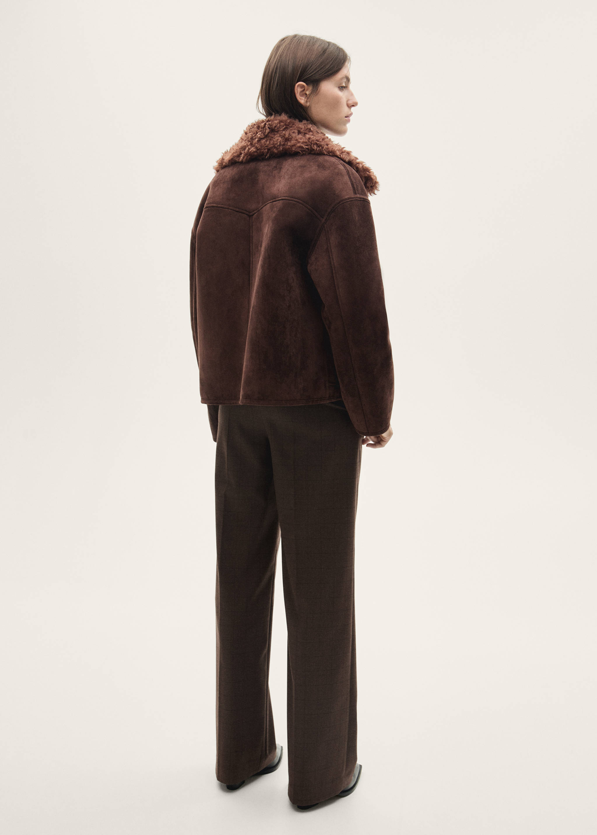 Suede-effect jacket with fleece collar - Reverse of the article