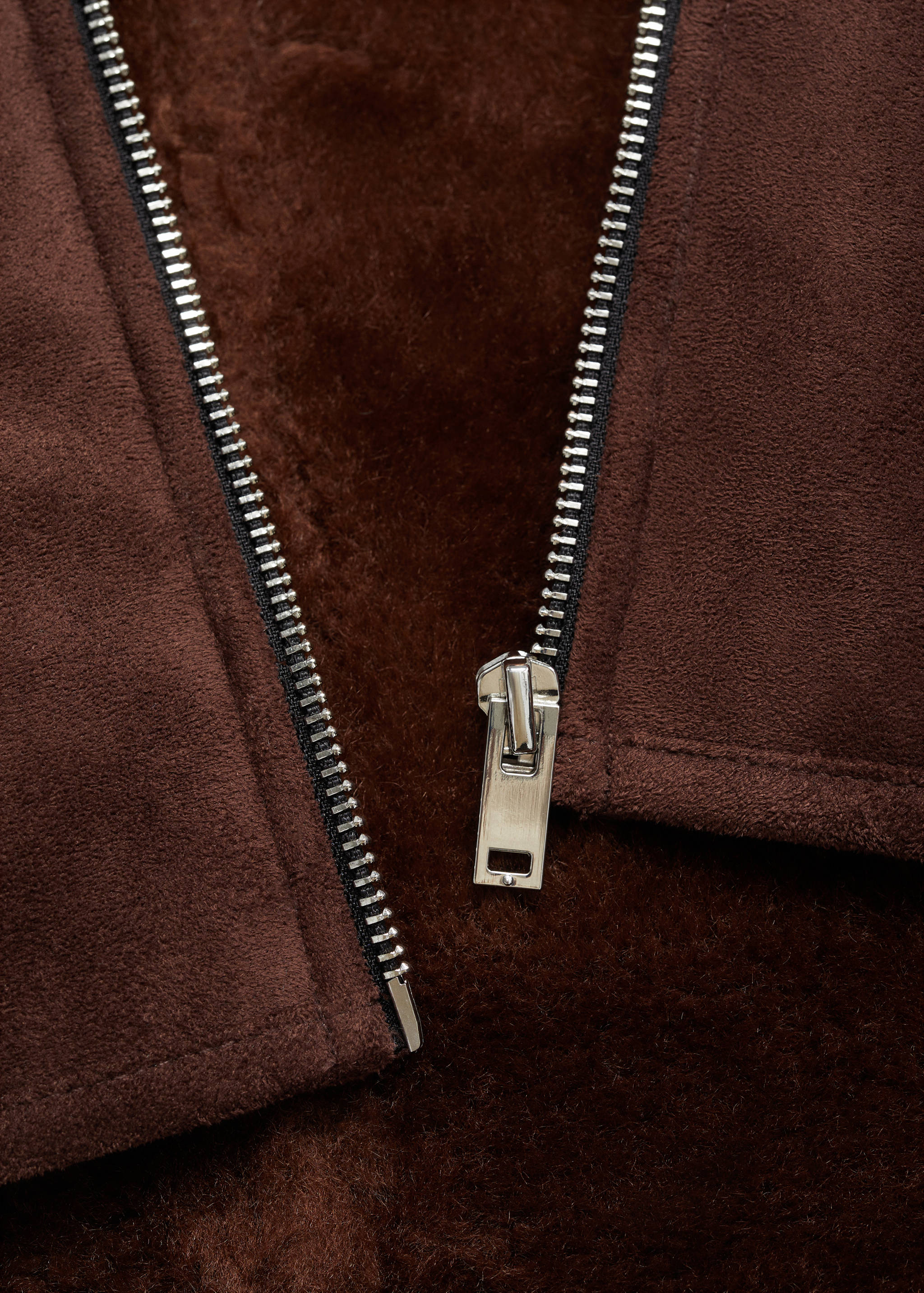 Suede-effect jacket with fleece collar - Details of the article 0