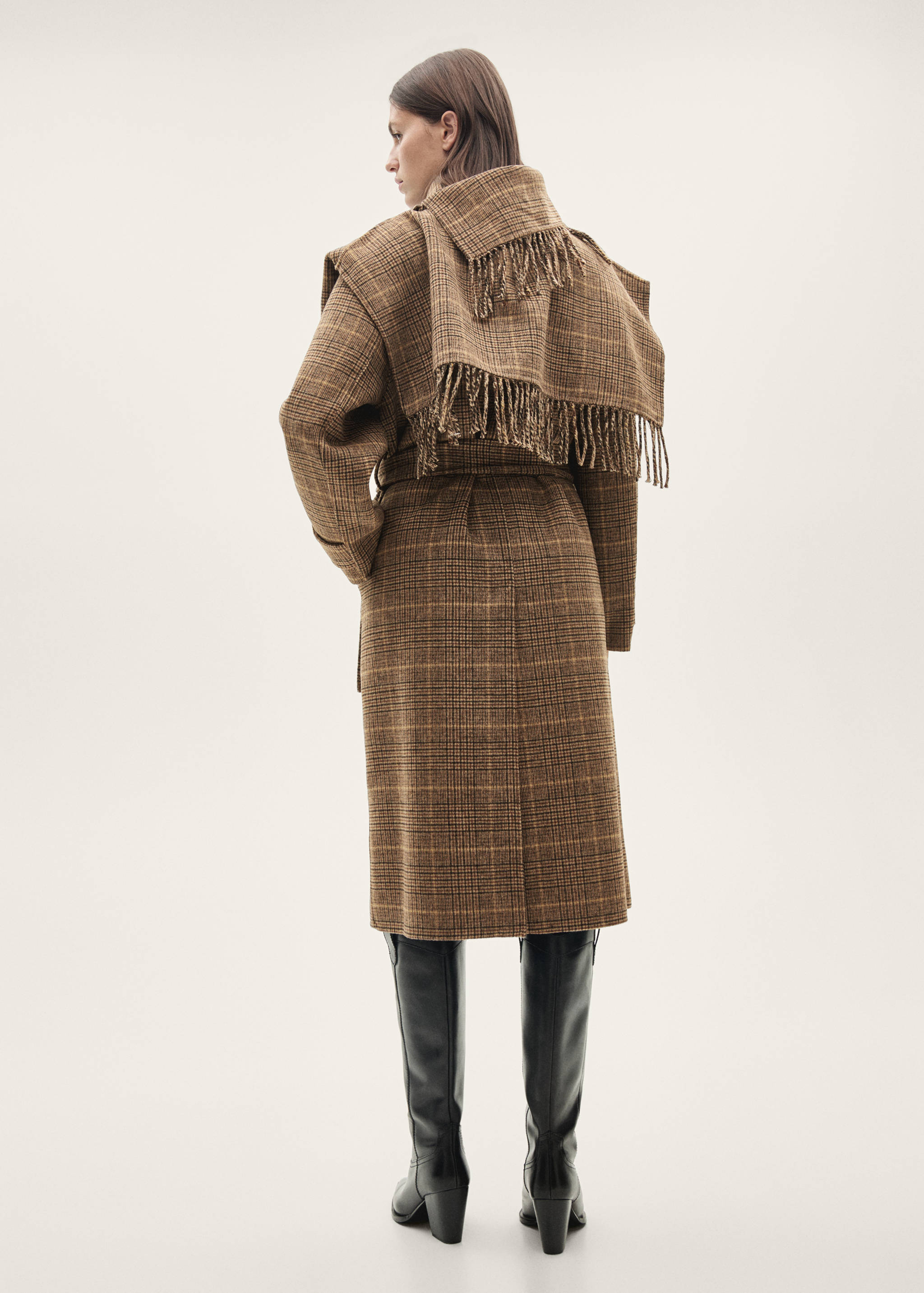 Wool-blend micro-houndstooth coat - Reverse of the article