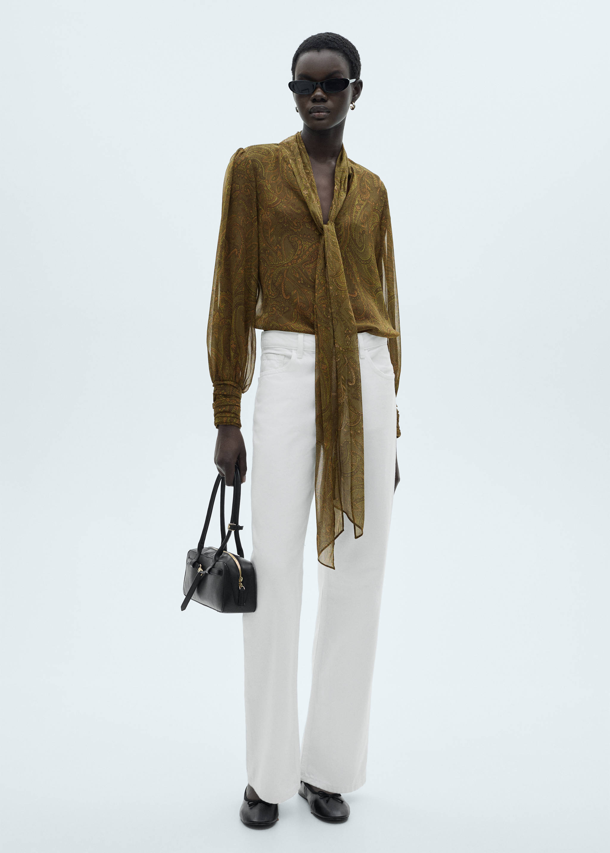 Bow printed blouse - General plane