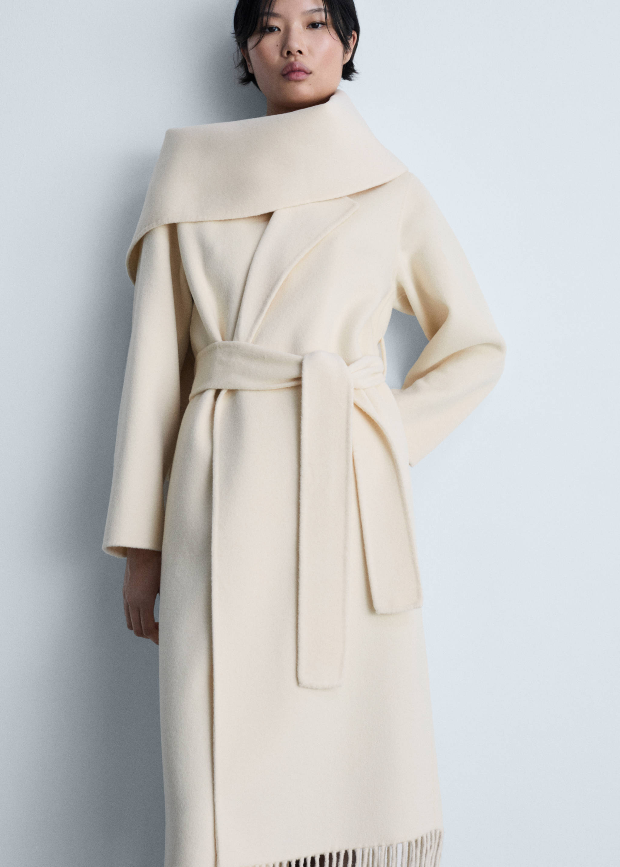 Fringe wool-blend coat - Medium plane