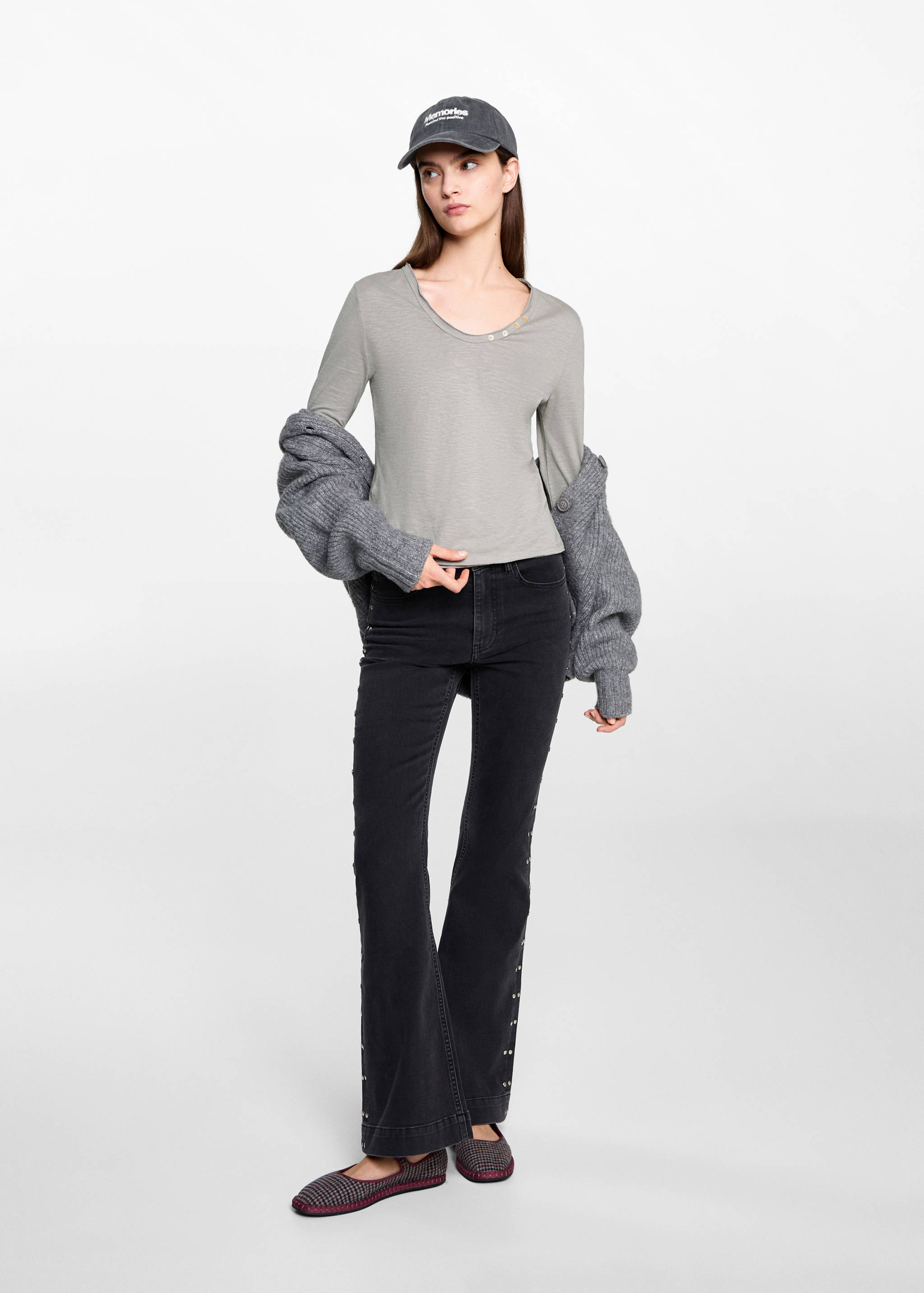 Buttoned long sleeve t-shirt - General plane