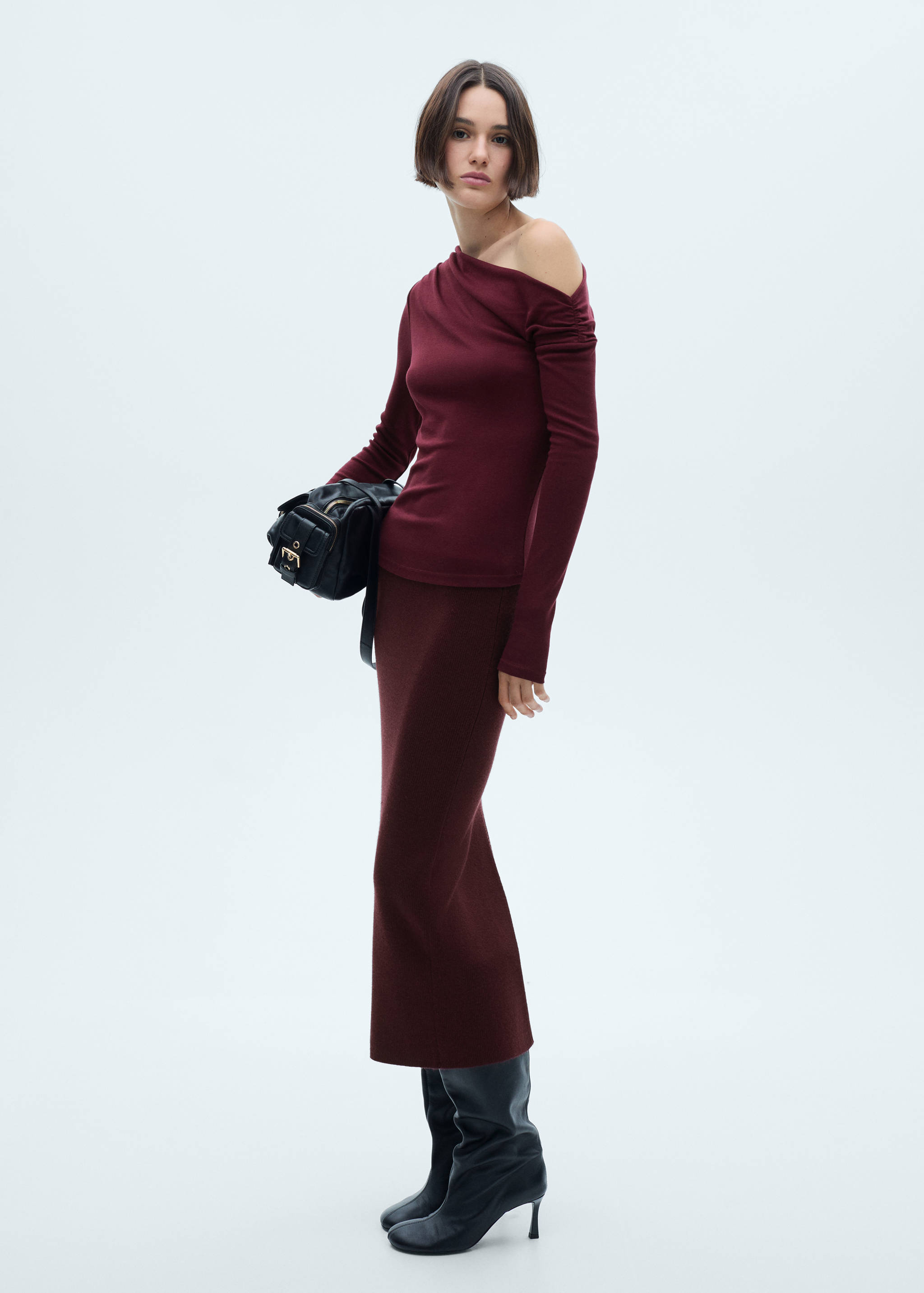 T-shirt asymétrique drapé - Plan général