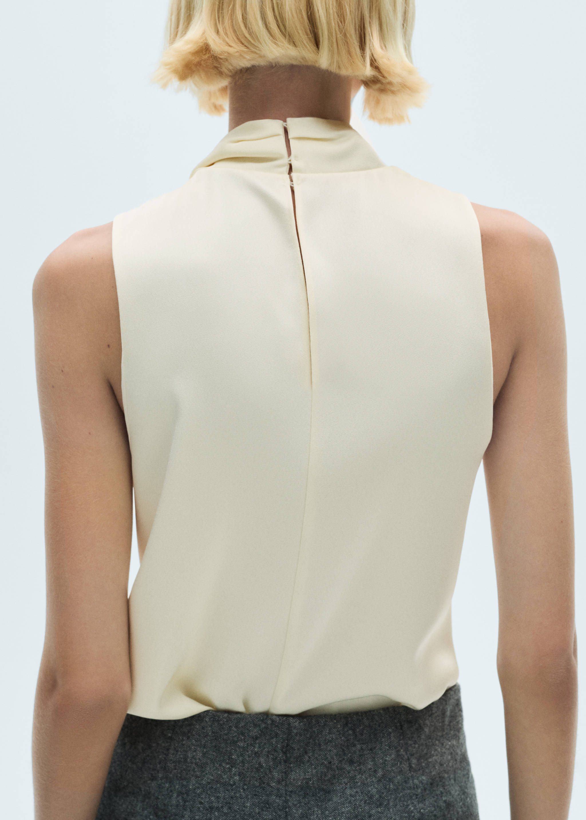Turtleneck draped satin blouse - Details of the article 6