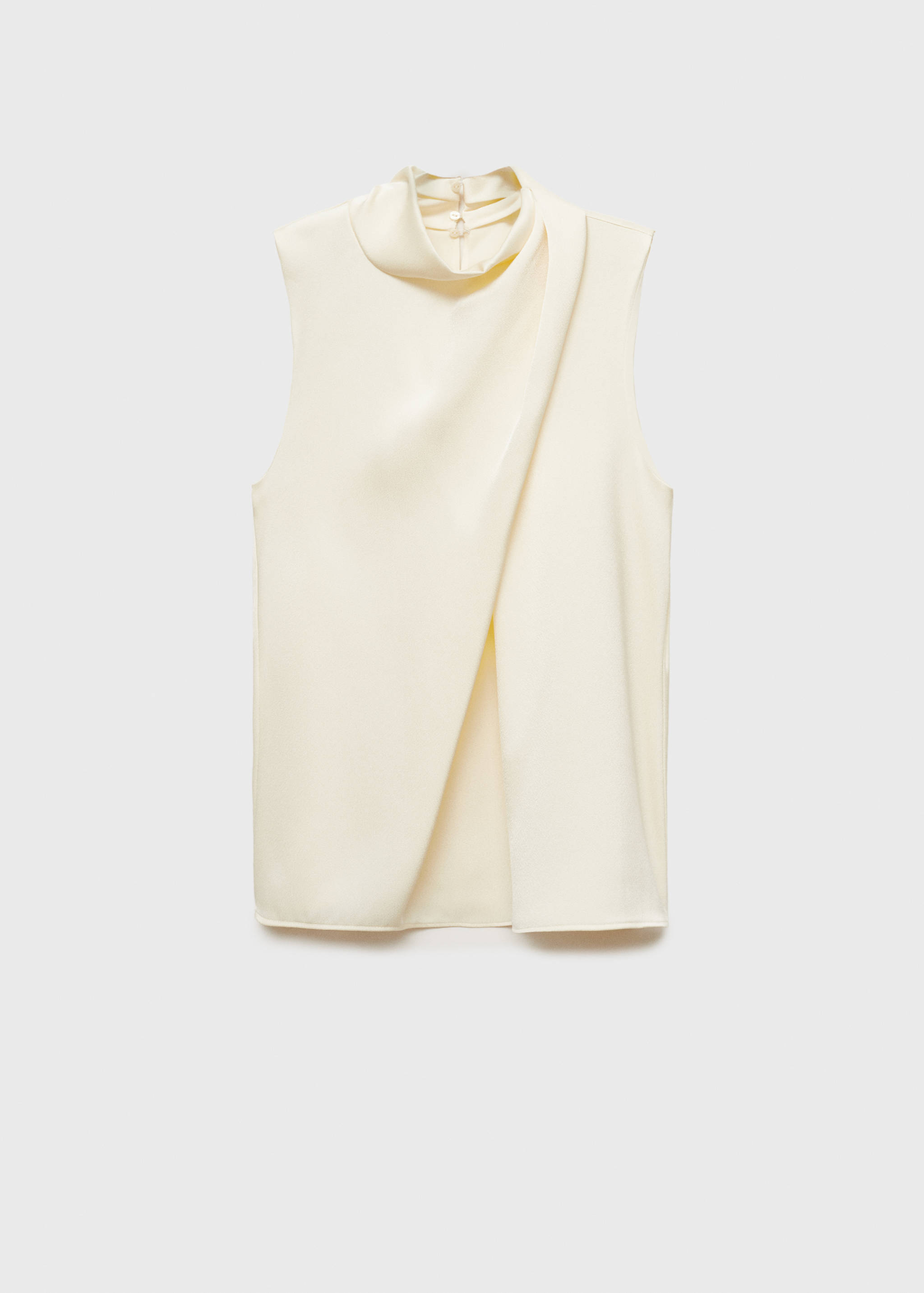 Turtleneck draped satin blouse - Article without model