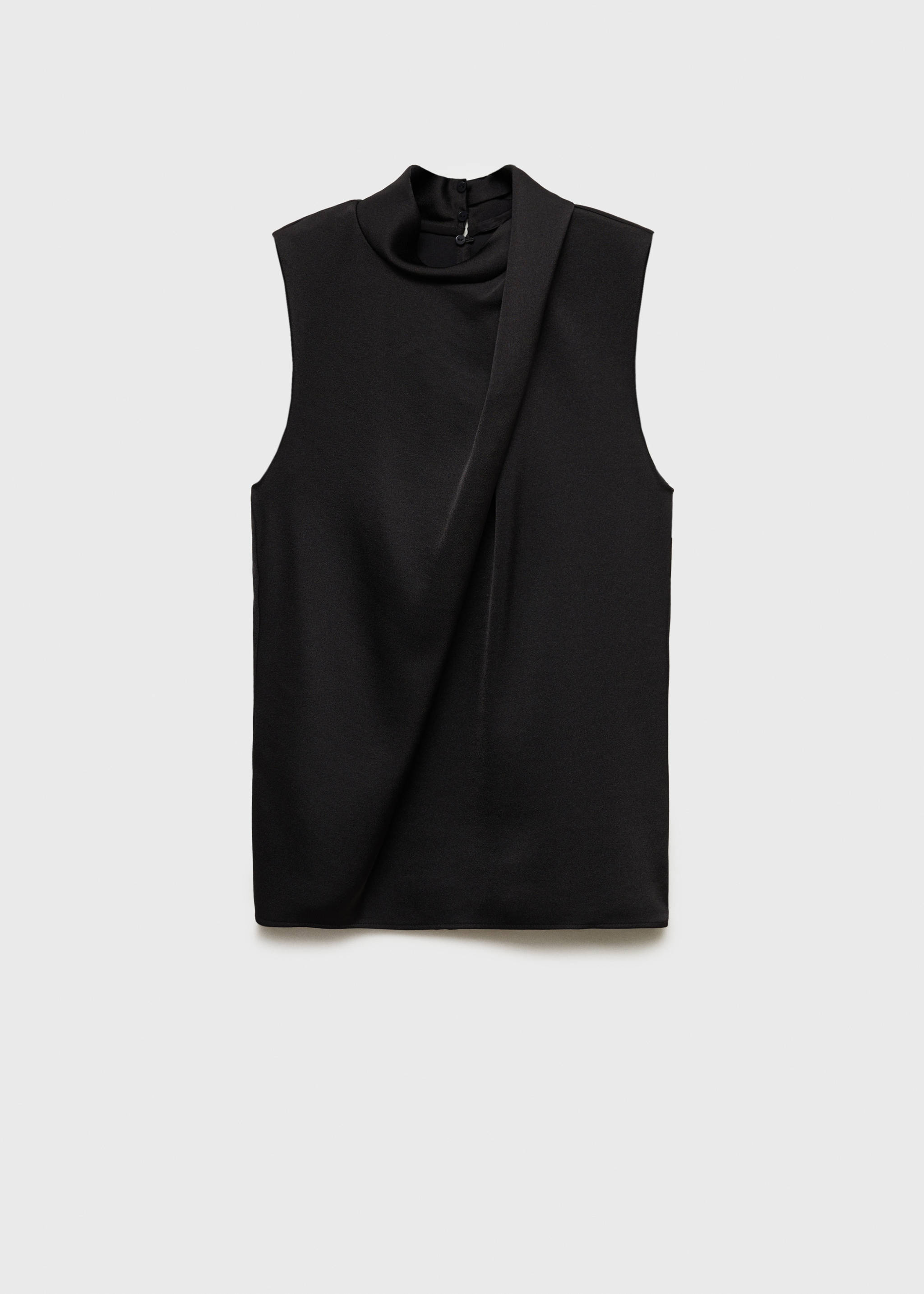 Turtleneck draped satin blouse - Article without model