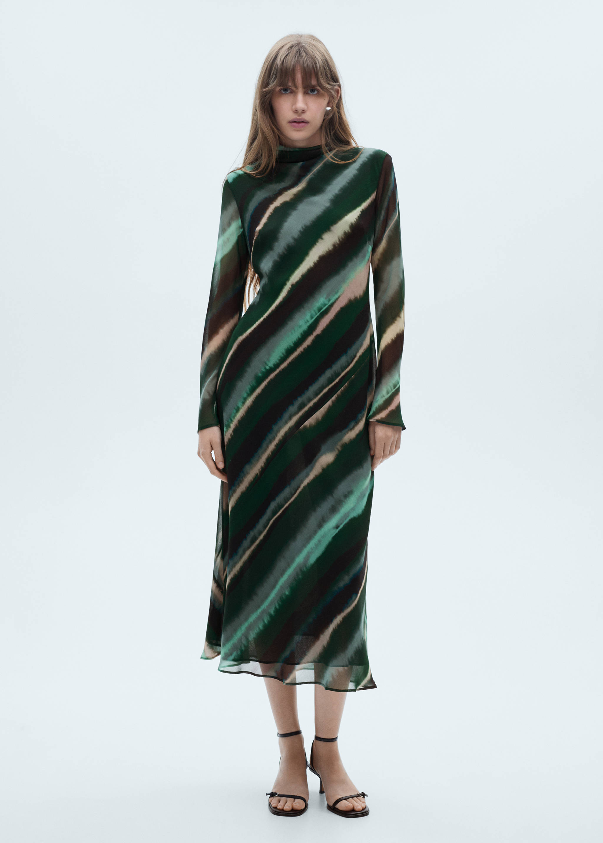 Printed turtleneck dress - General plane