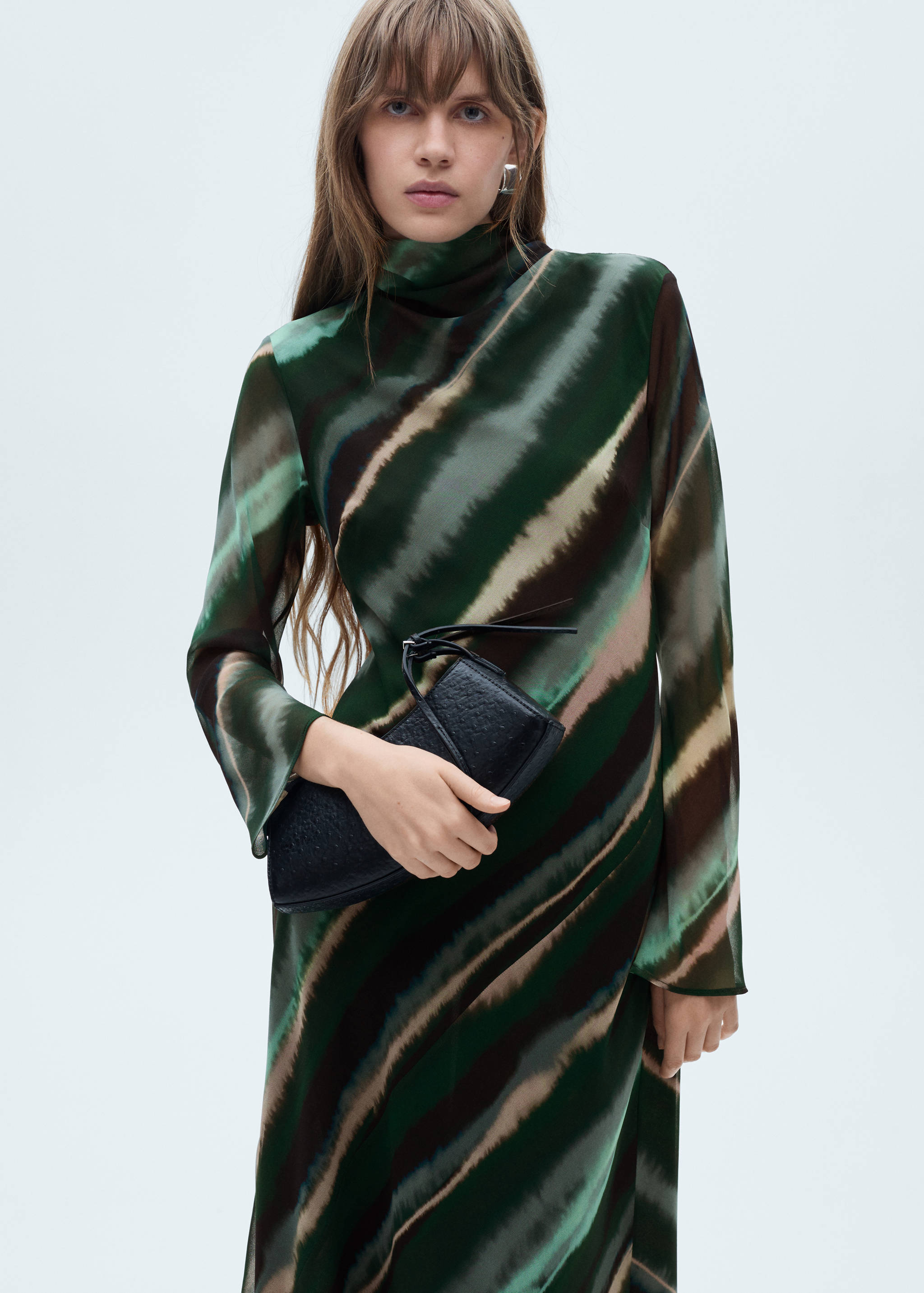 Printed turtleneck dress - Medium plane