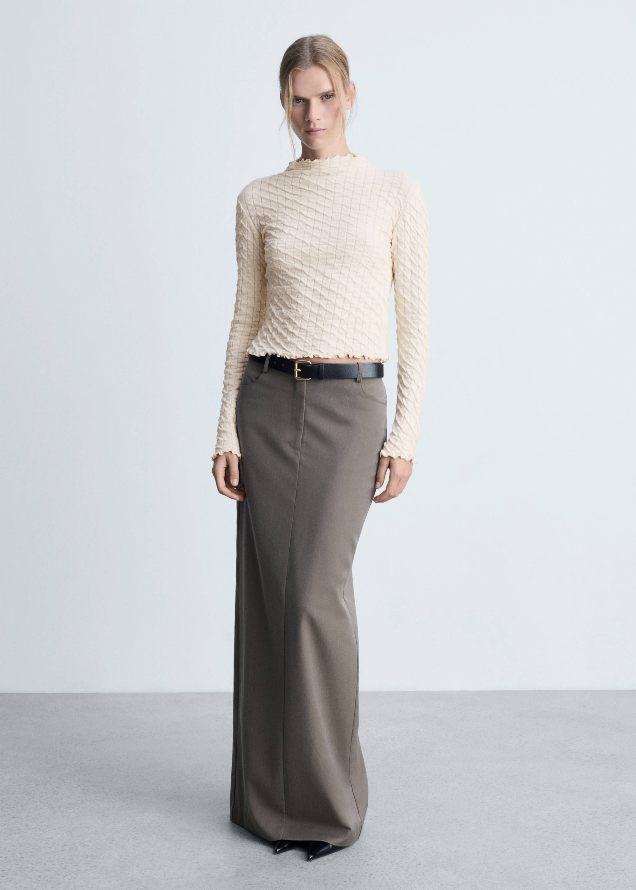 T-shirt froncé manches longues - Plan général