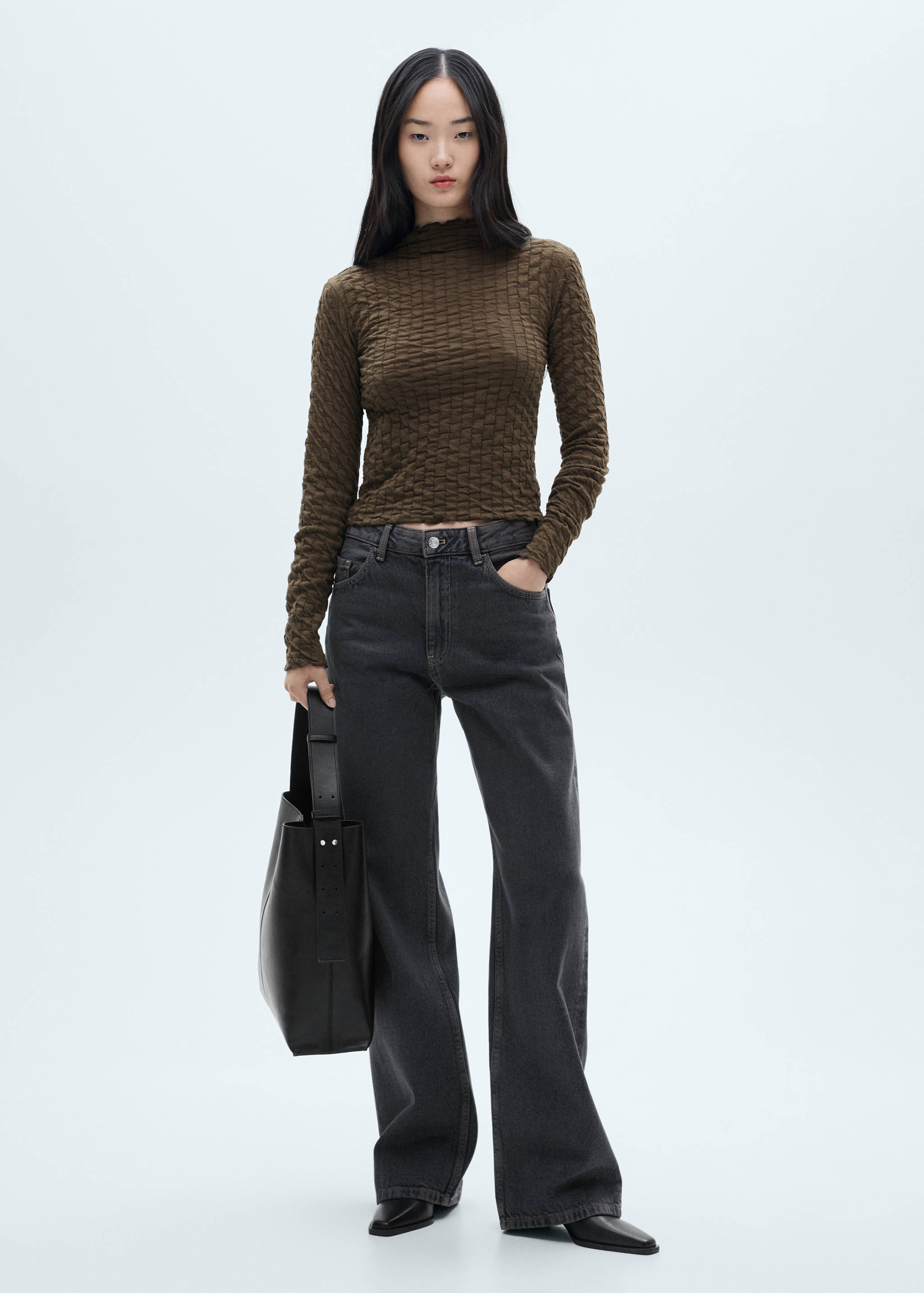 T-shirt froncé manches longues - Plan général